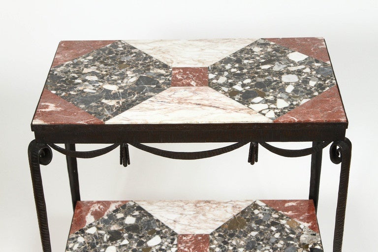20th Century Marble Marquetry Table For Sale