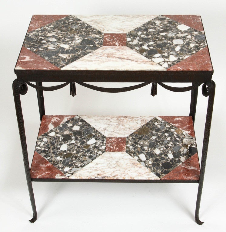 Marble Marquetry Table For Sale 1