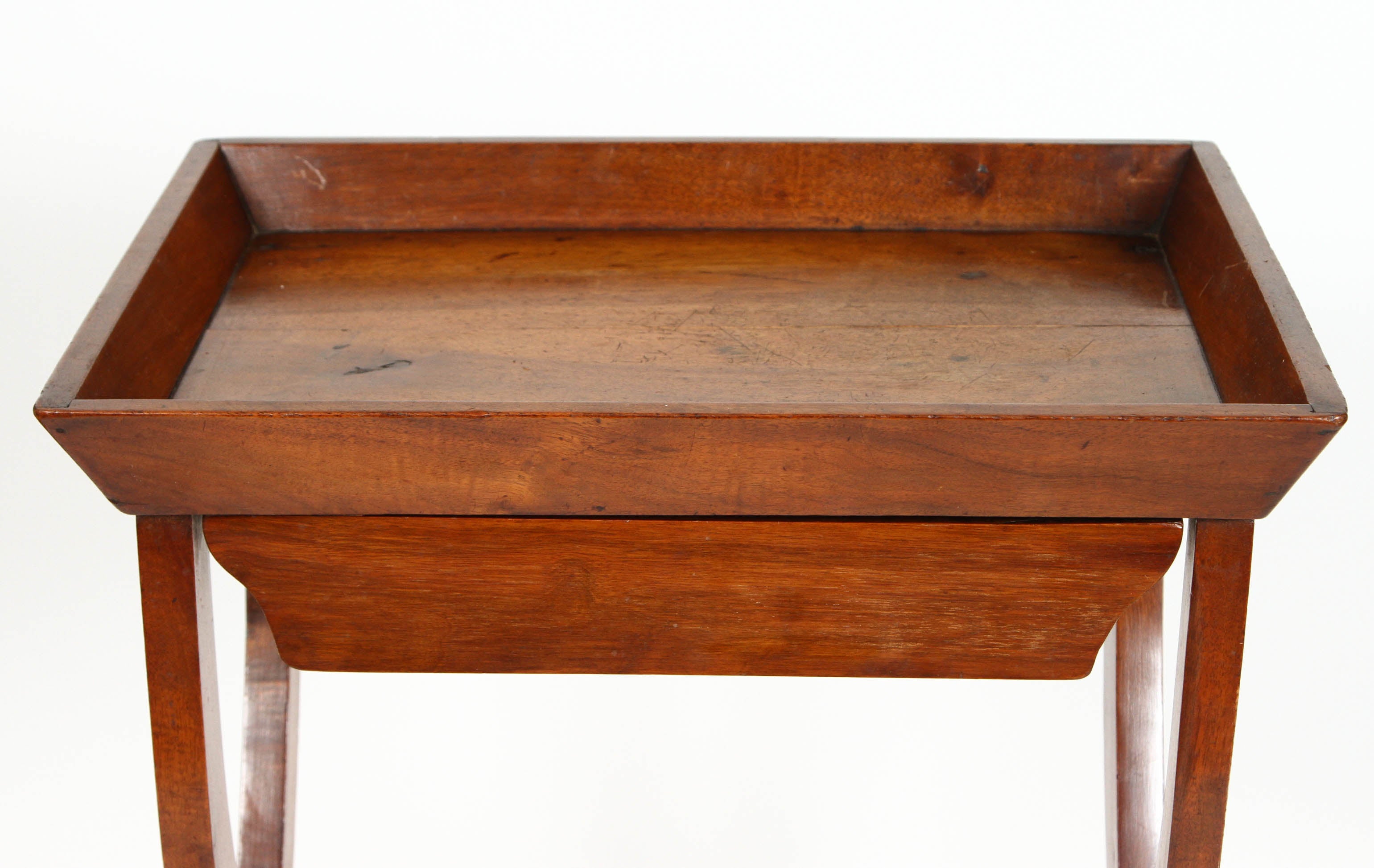 Try top table with drawer and Biedermeier inspired leg design.