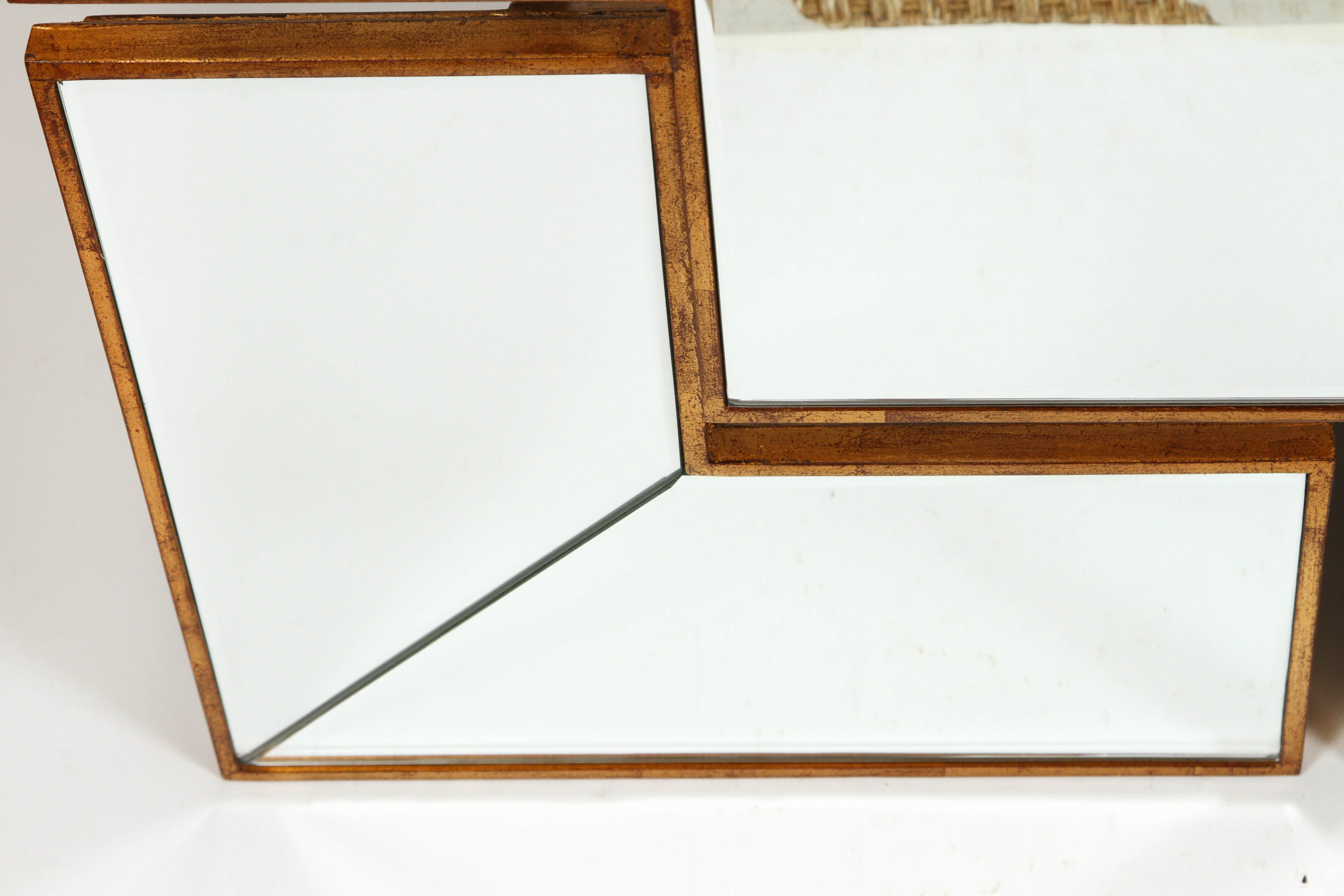 Large vintage French pieced mirror in gilt frame.