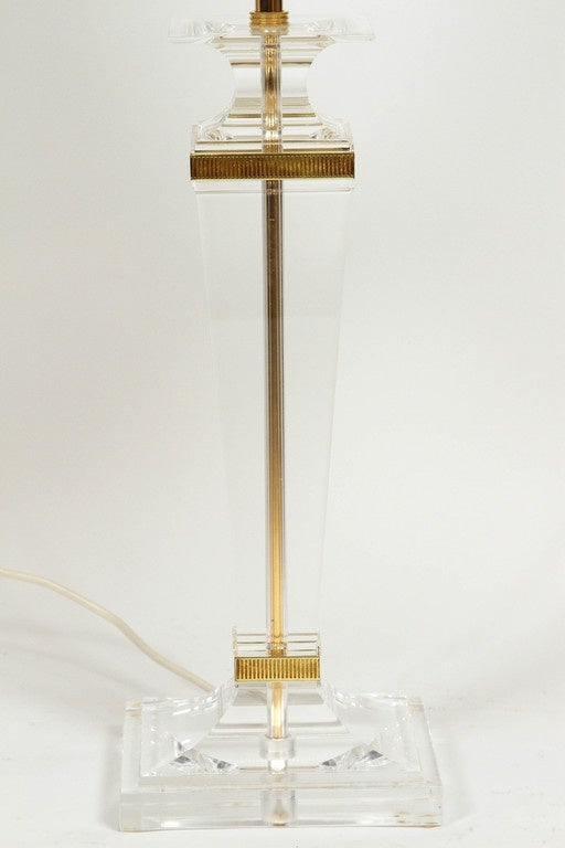 French Lucite Empire Lamps For Sale