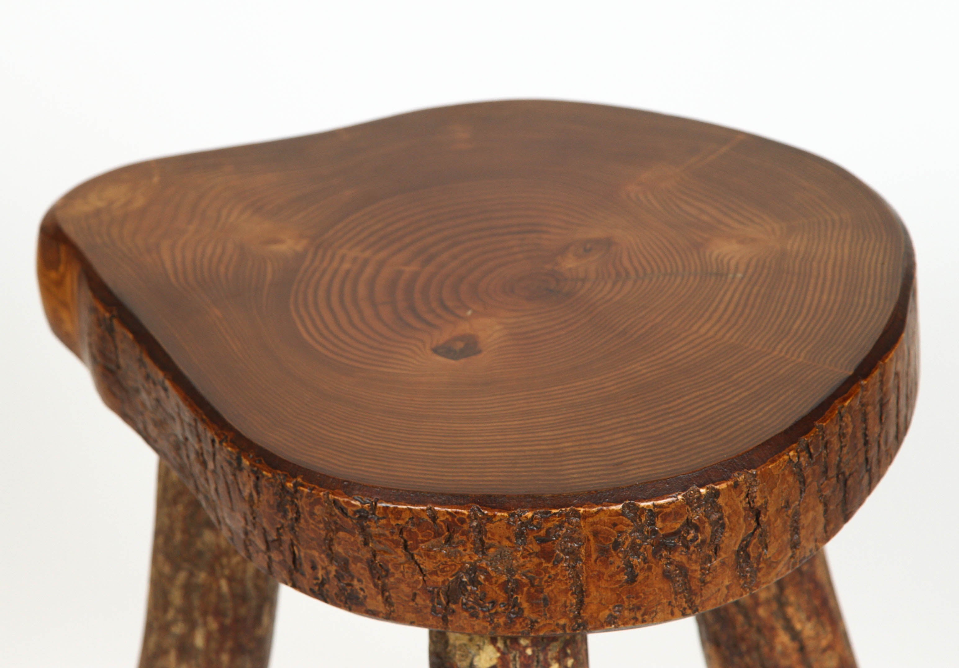 Organically shaped wood side table. Vintage item.
