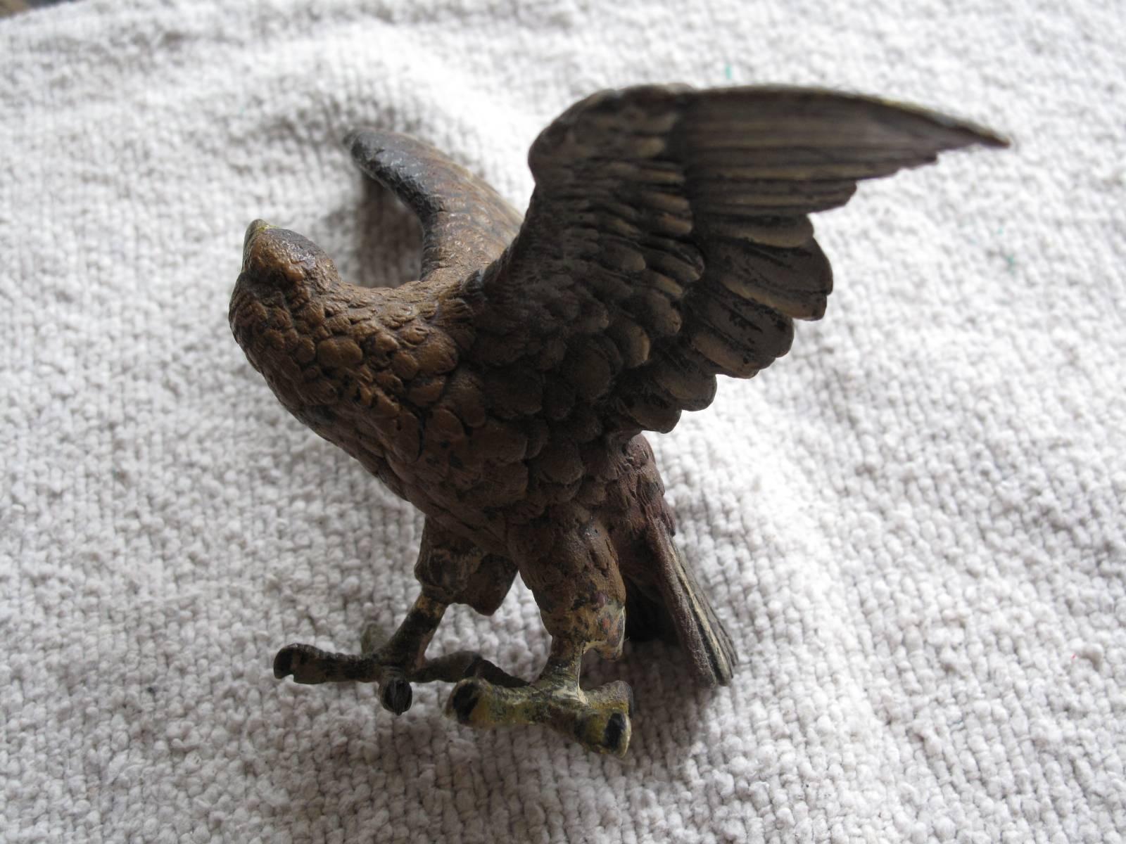 Vienna bronze figure. Eagle with wings spread. No apparent makers mark. In the manner of Franz Bergman.