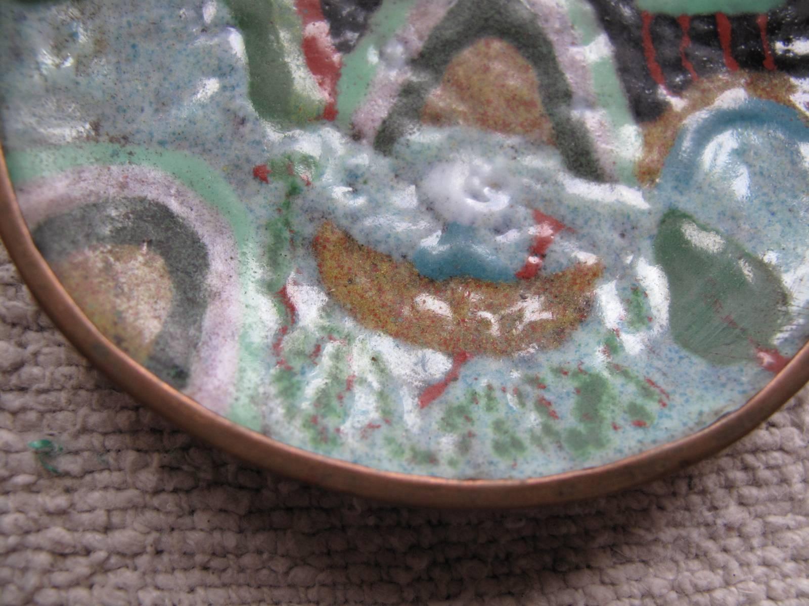20th Century Petite Enamel Chinese Dish For Sale