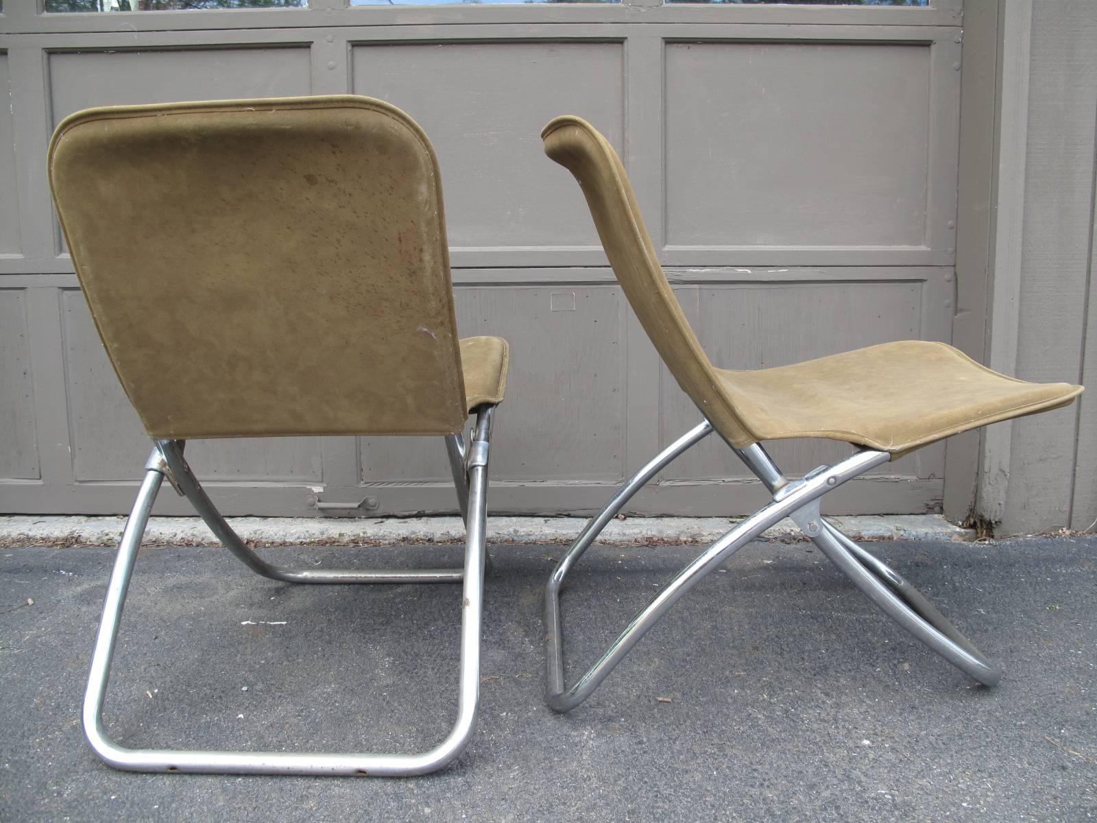 Mid-Century Modern Pair of Folding Chairs in the Manner of Warren McArthur