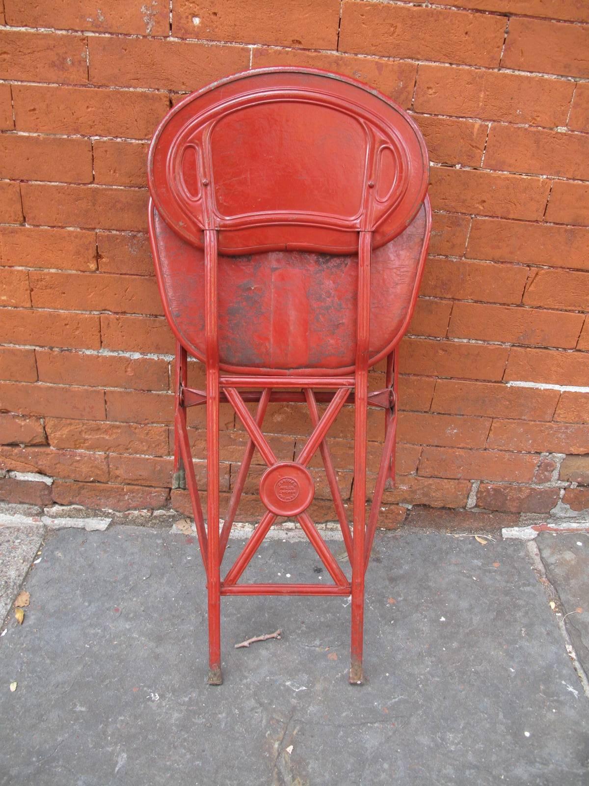 Set of Four Corduan Chicago Stamped Steel Folding Chairs 4