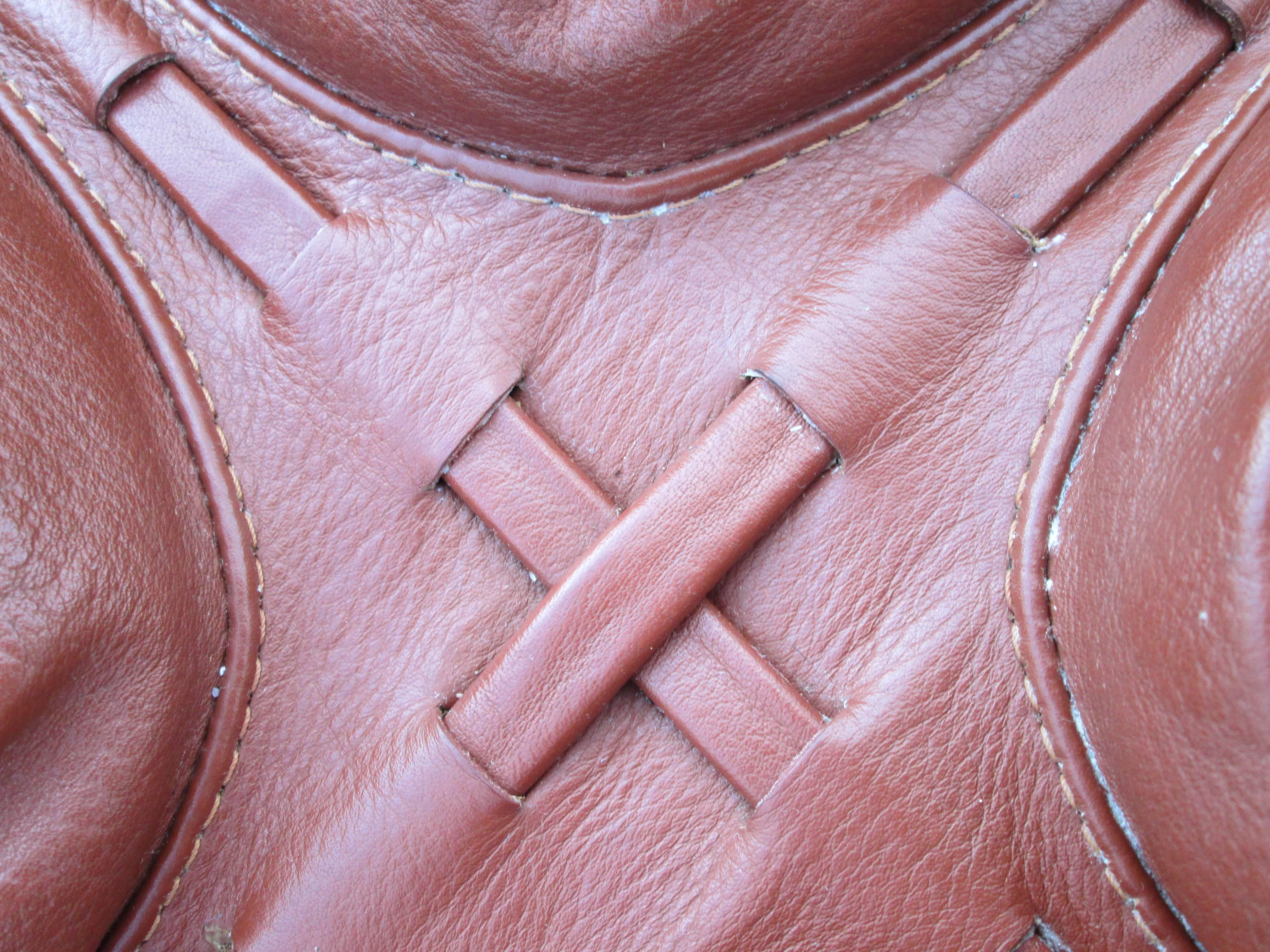 Mid-Century Modern Percival Lafer Brazilian Leather and Rosewood Hassock