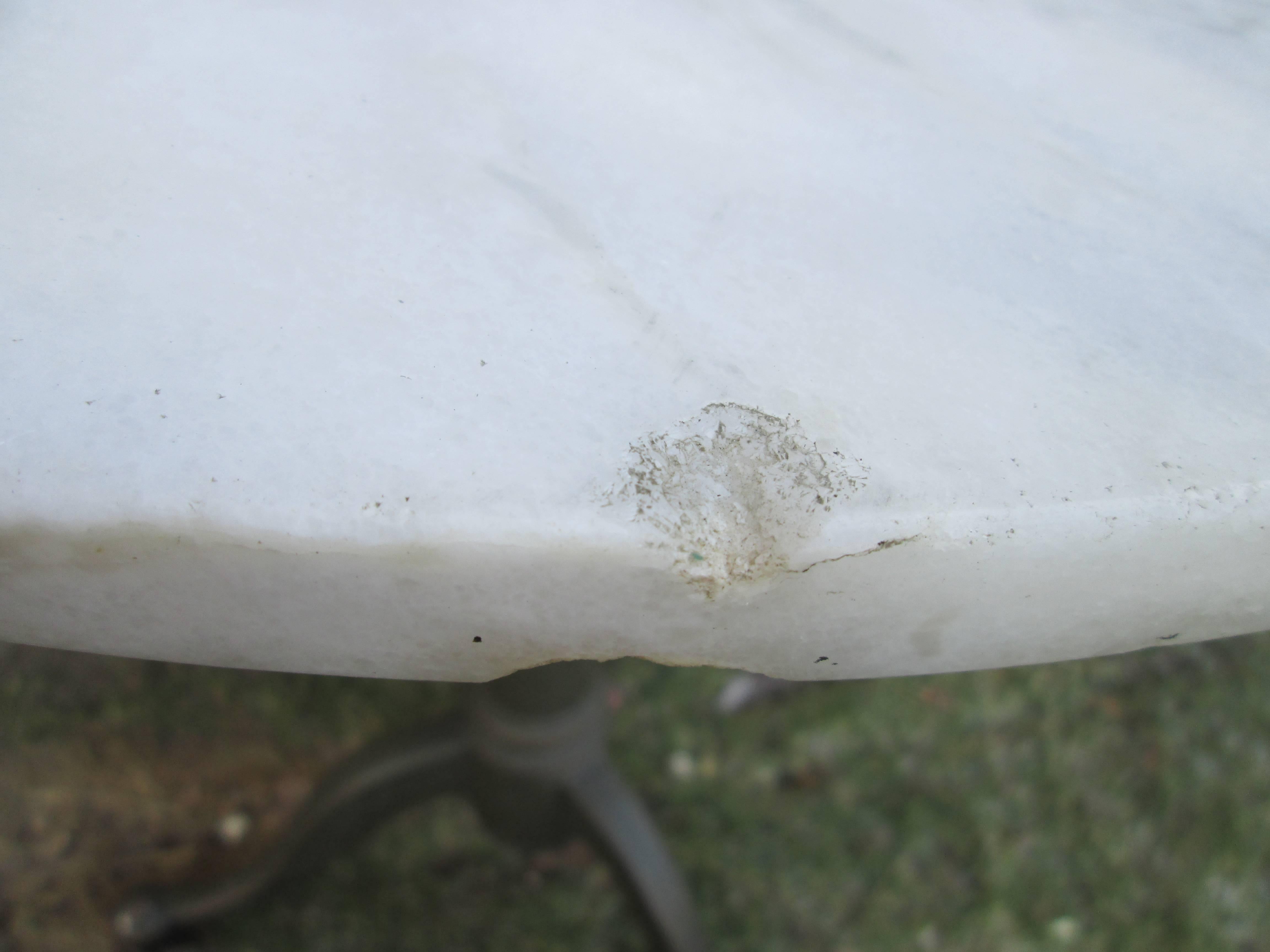 American Cast Iron Tripod Table with Marble Top
