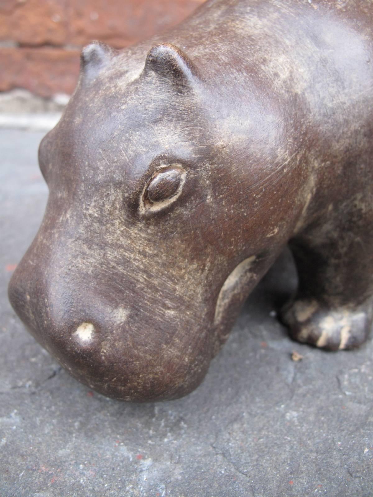 Pair of 20th Century Italian Ceramic Hippos 7