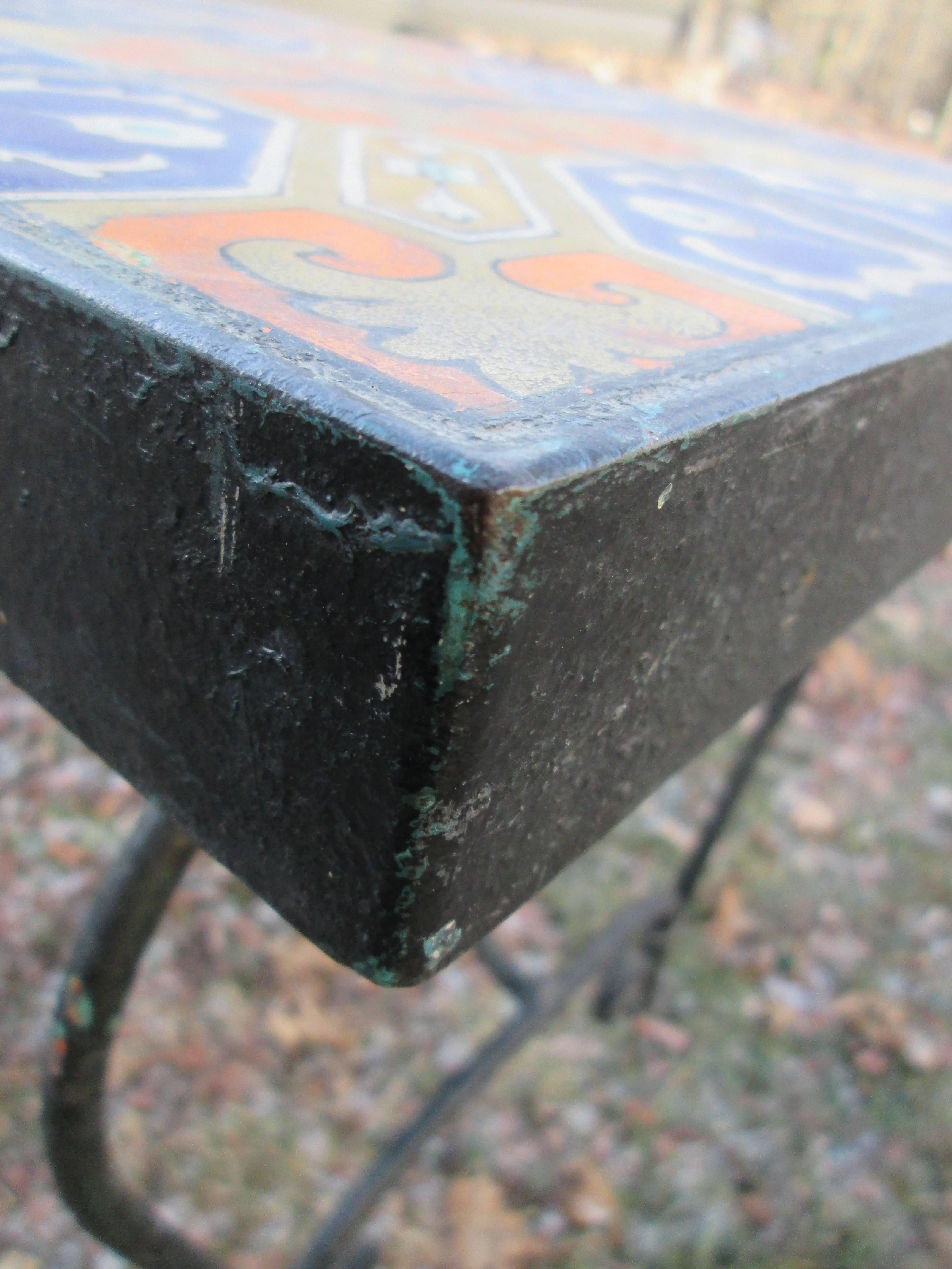 Late 19th Century Ceramic Tile Top Table In Good Condition In Brooklyn, NY