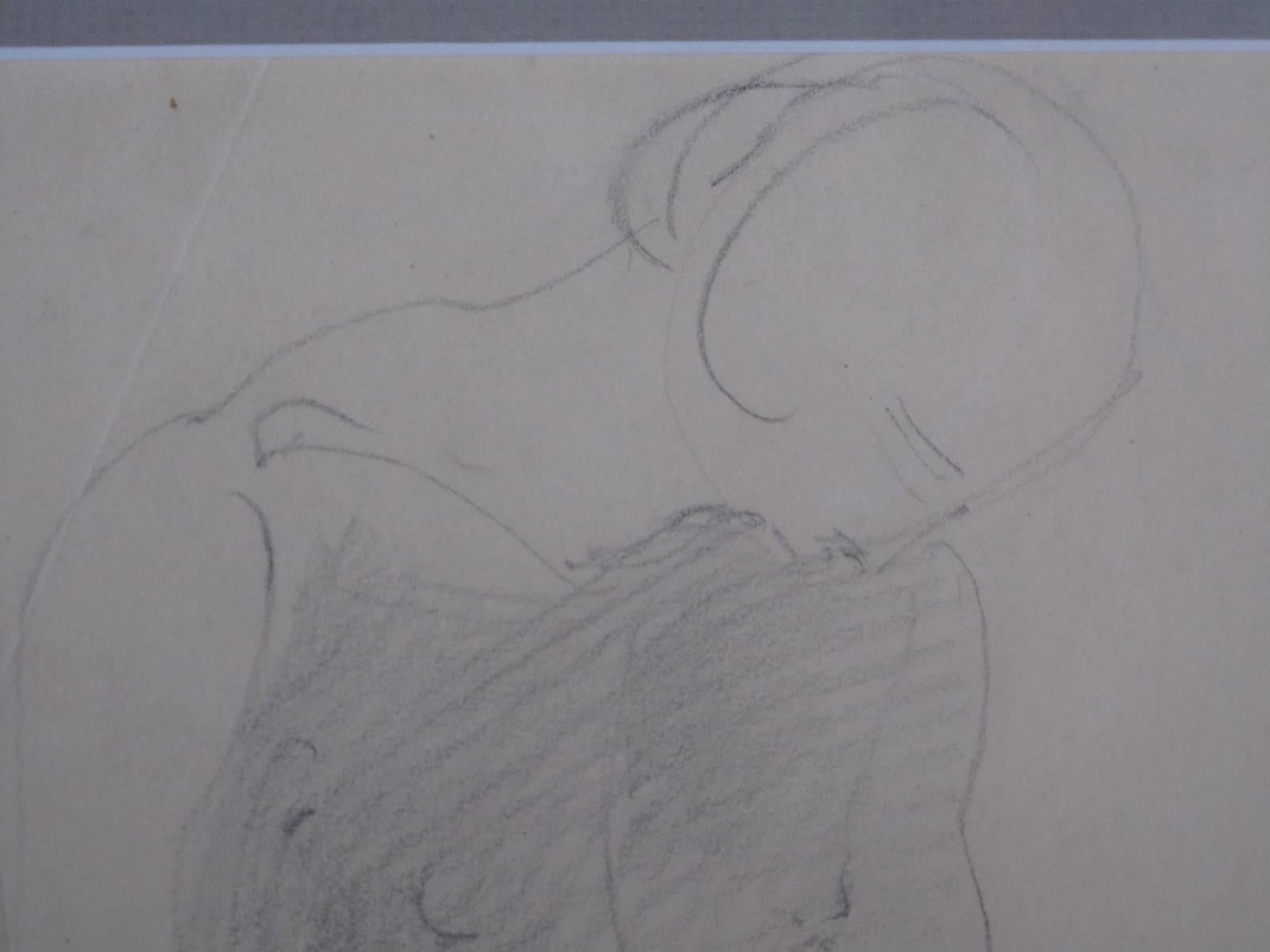 Unknown Seated Nude Pencil Sketch