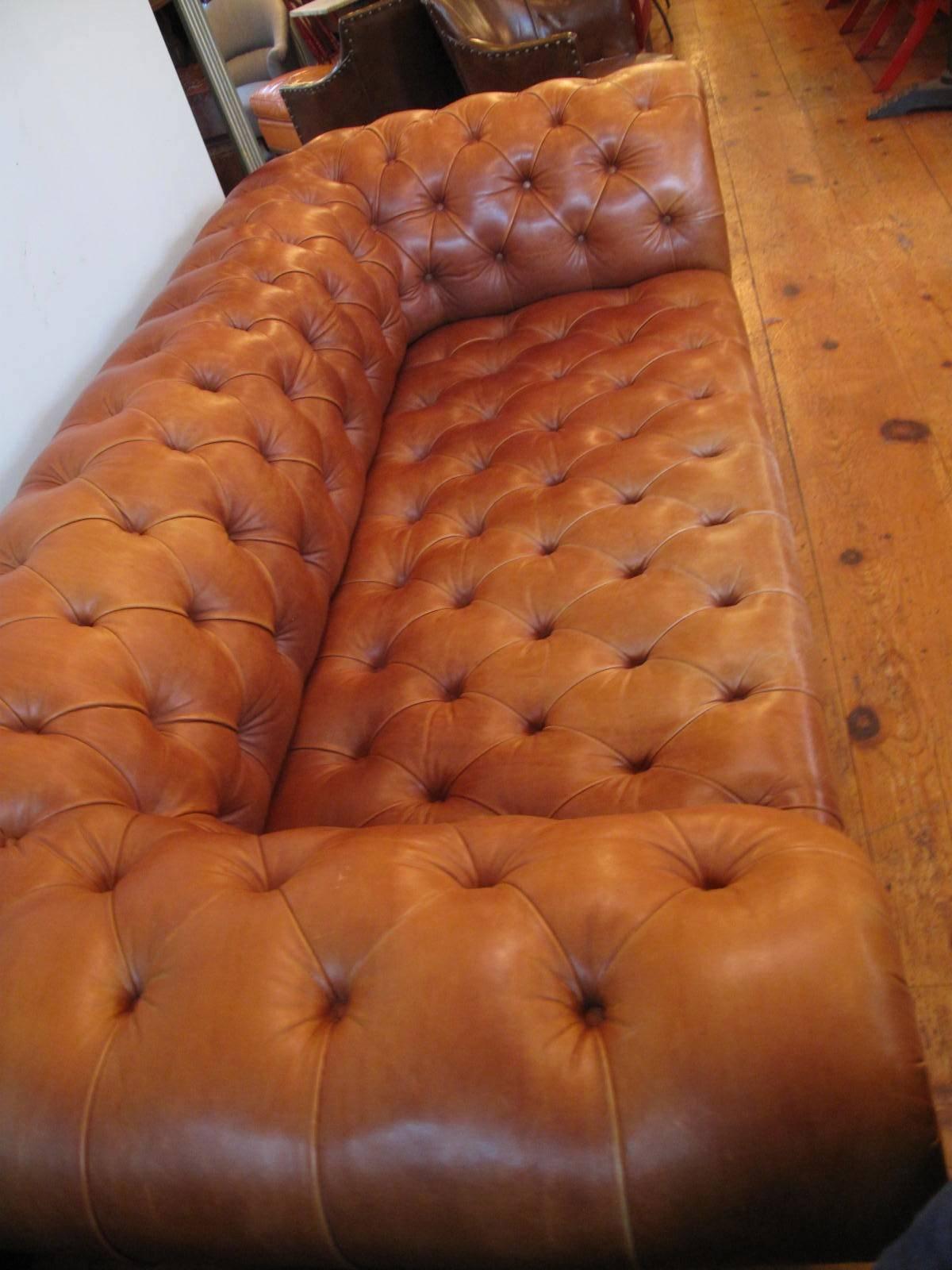 George Smith Cognac Leather Sofa 2