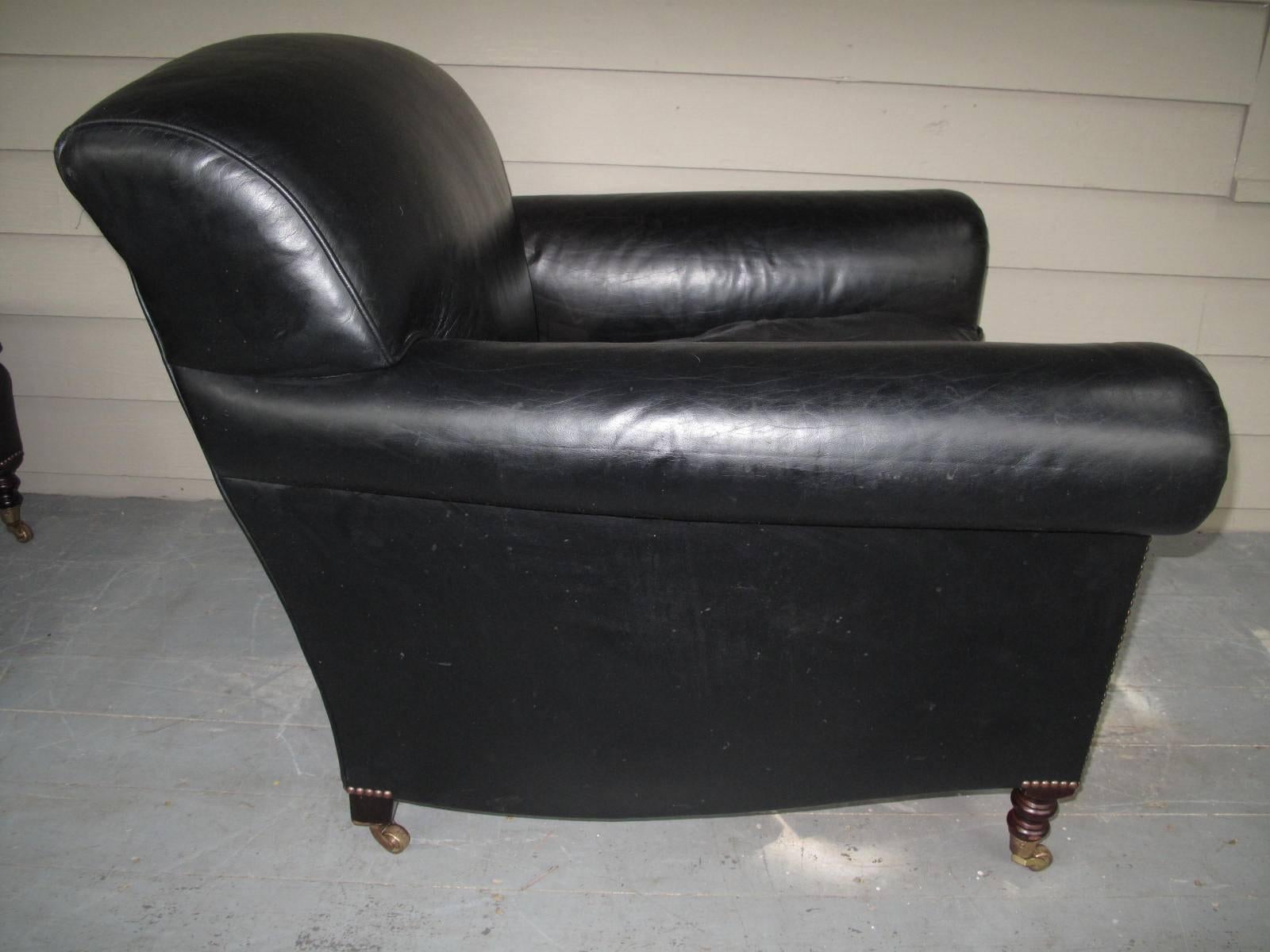 George Smith Leather Chair and Ottoman 1