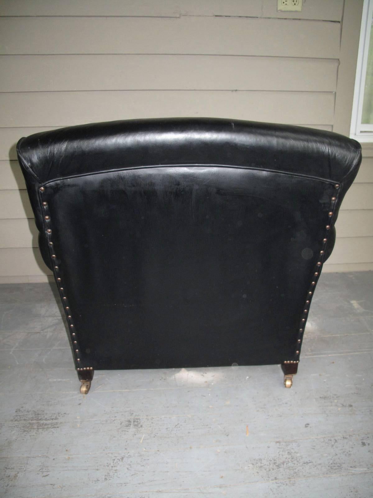 George Smith Leather Chair and Ottoman 2