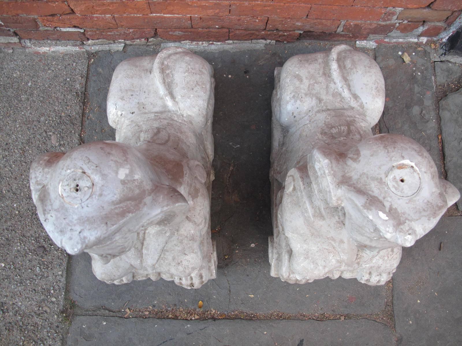 Pair of Plaster Sphinx In Distressed Condition In Brooklyn, NY