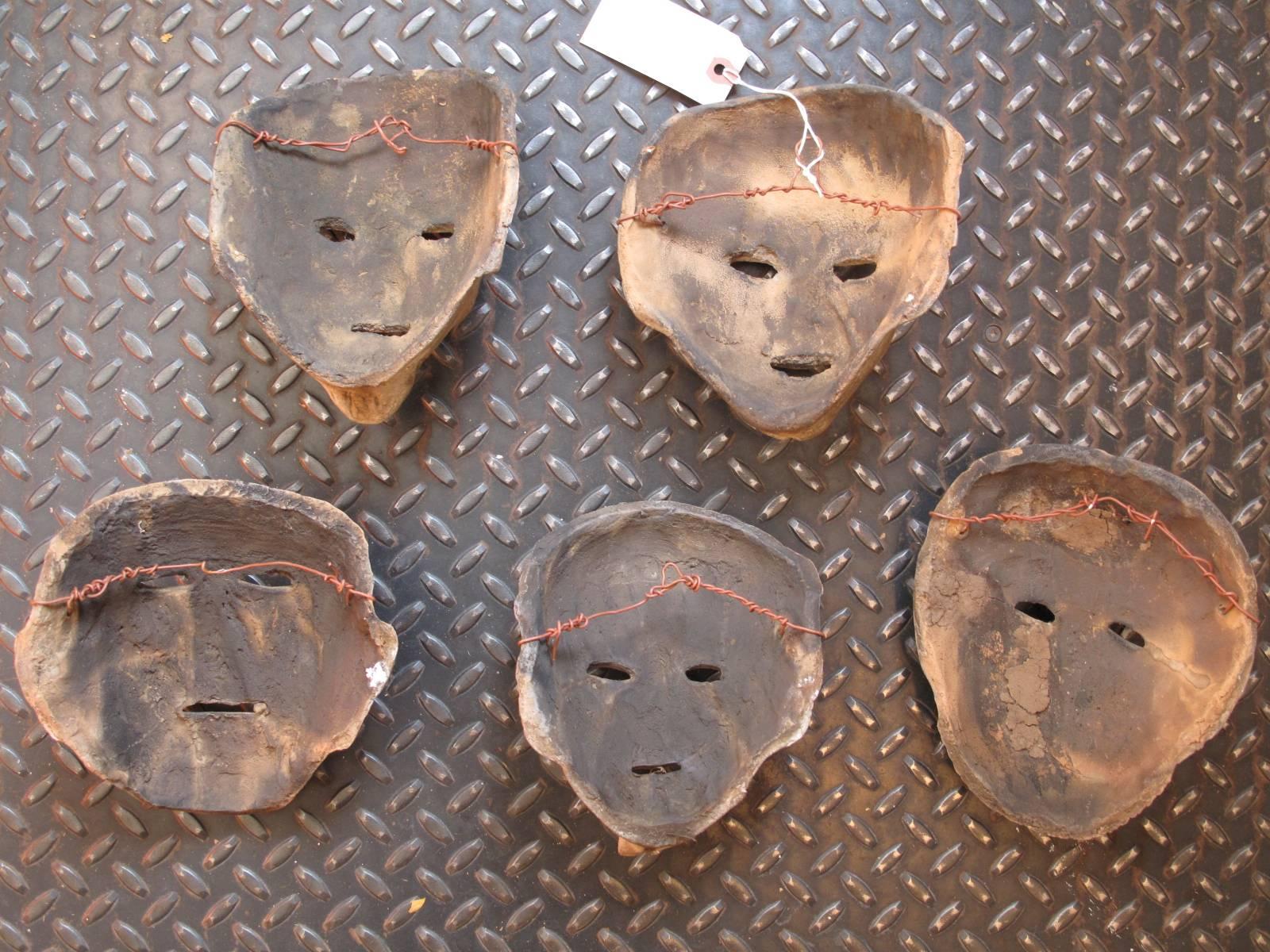 Collection of 20th Century Mexican Terra Cotta Masks 4