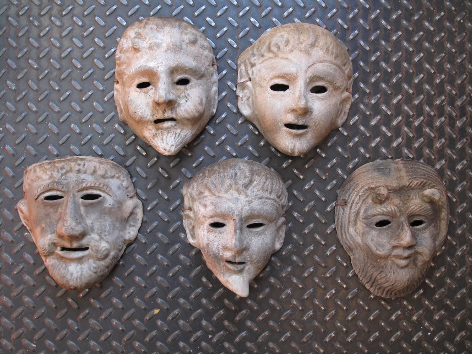 Collection of 20th Century Mexican Terra Cotta Masks 7