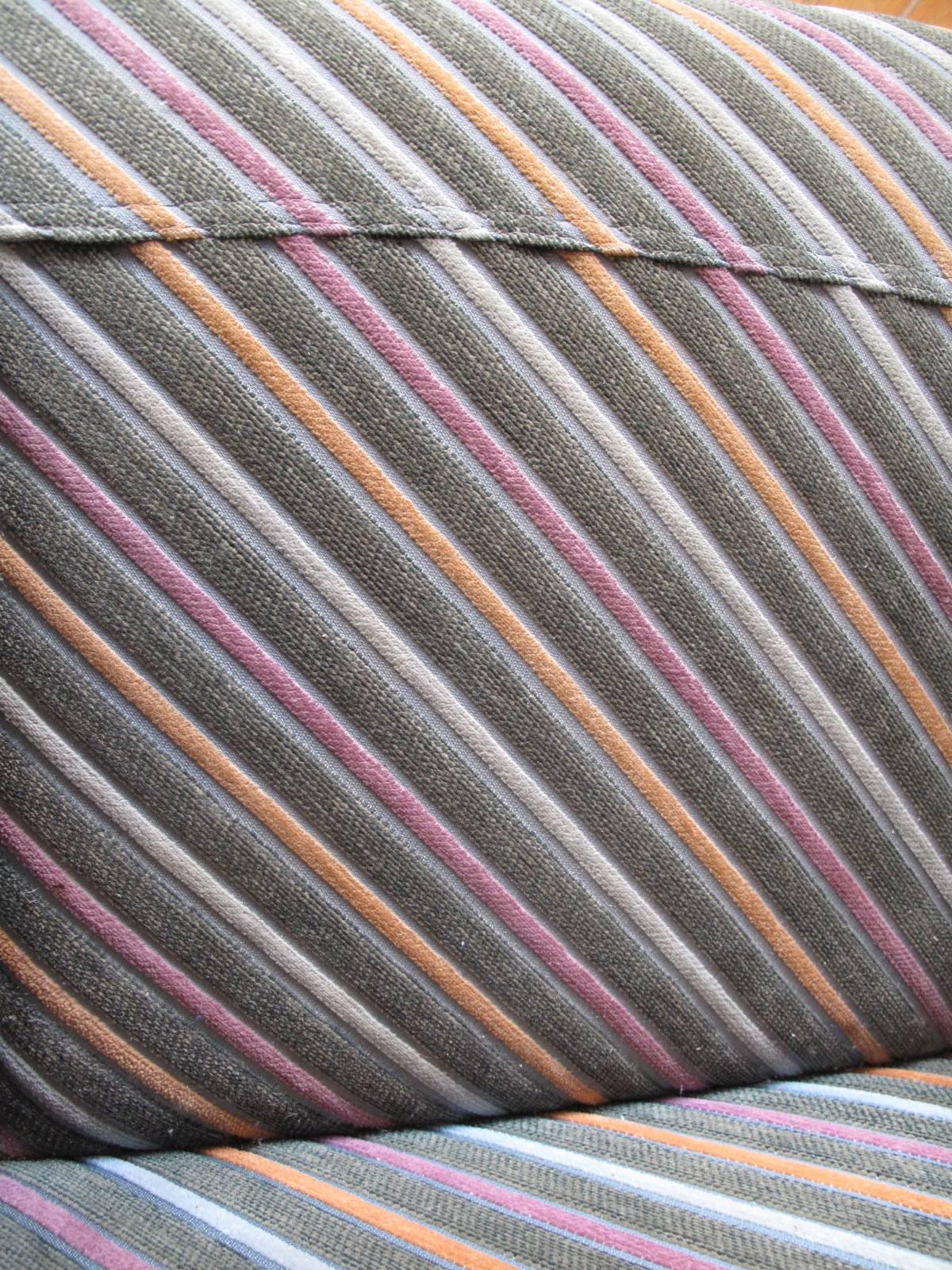 Set of Four Striped Velvet Chairs, Saporiti In Good Condition In Brooklyn, NY