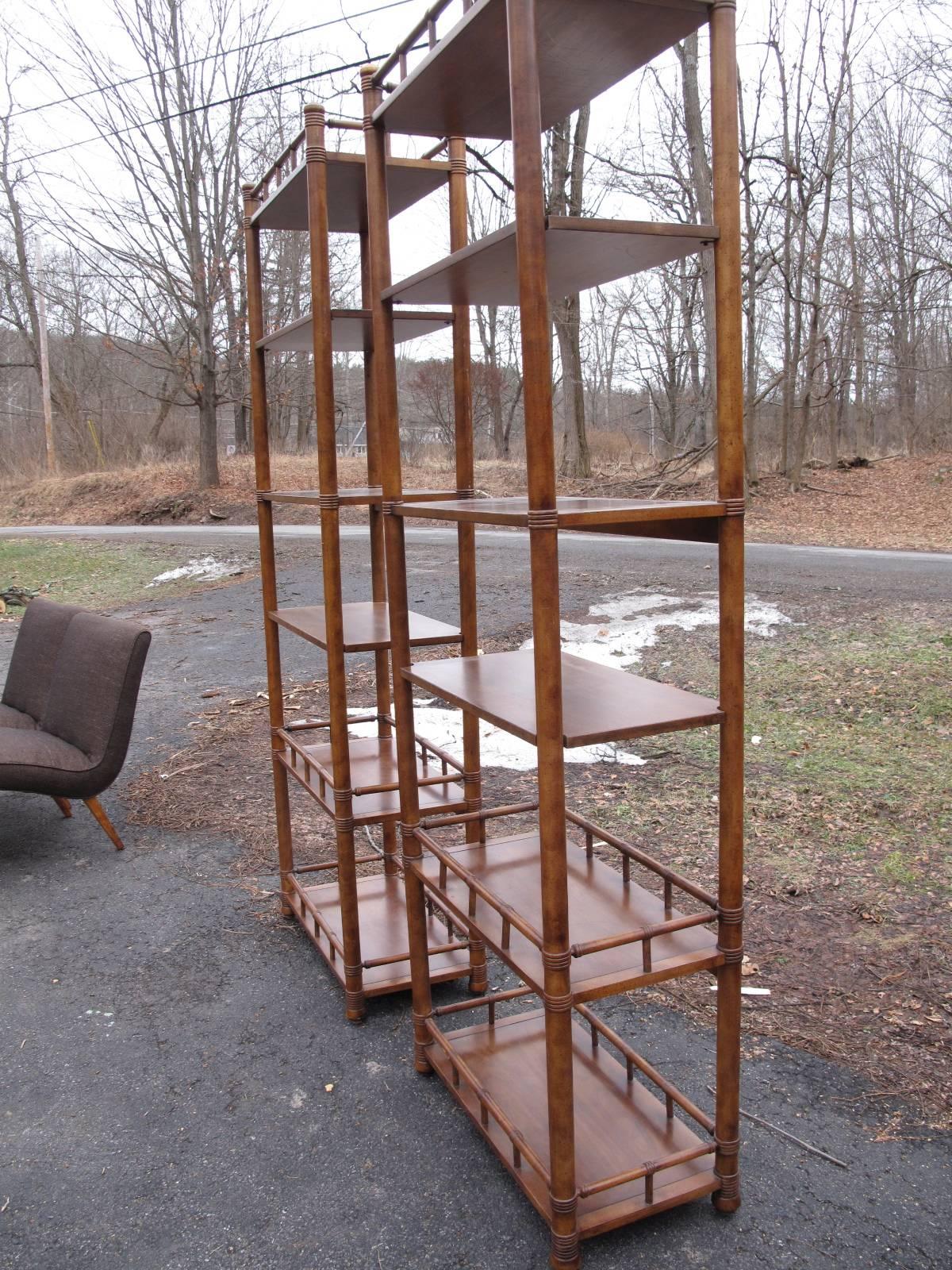 Two open shelves made by Drexel Heritage, 1970s, USA.