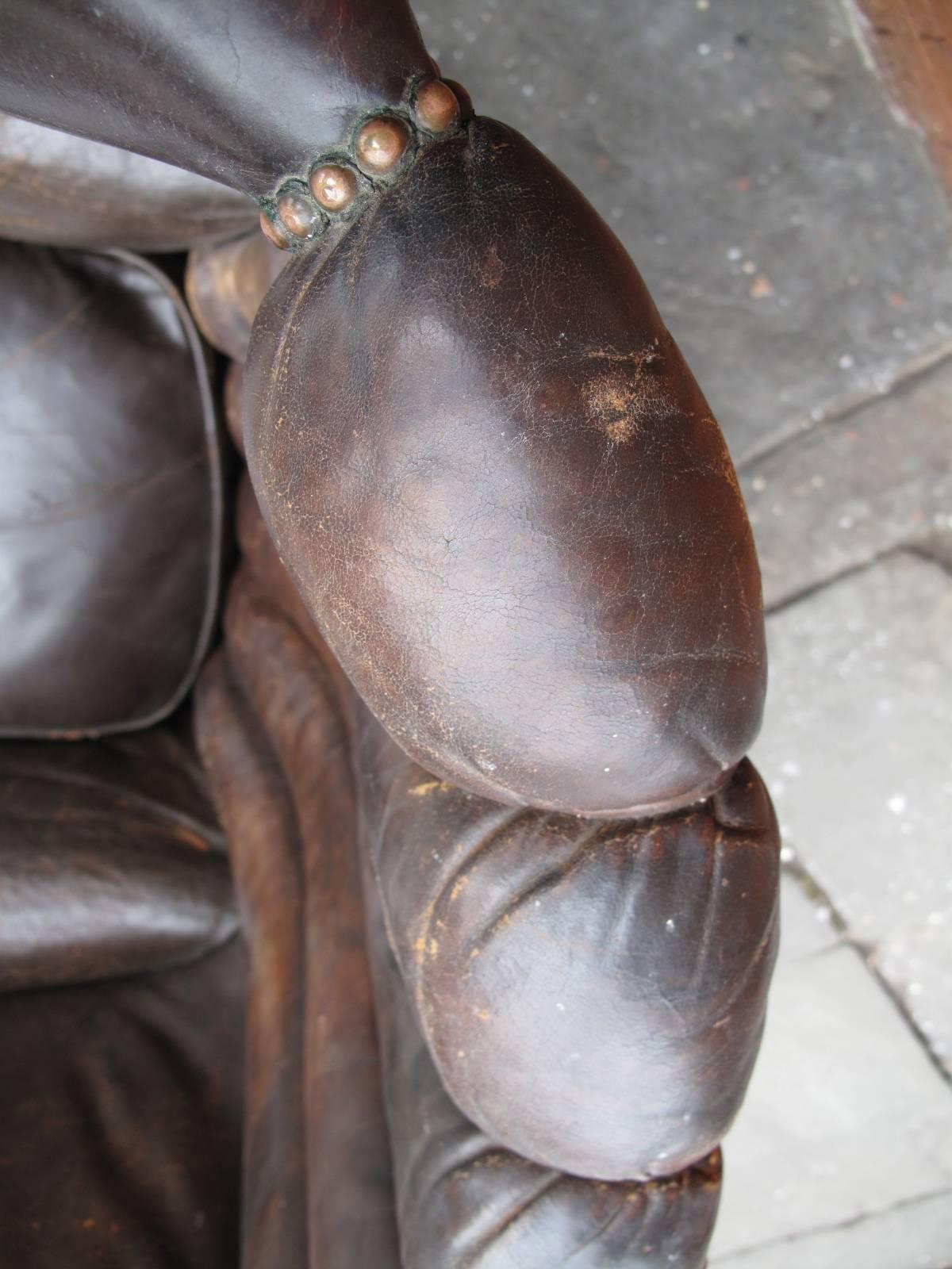 Grand English Leather Club Chair 6