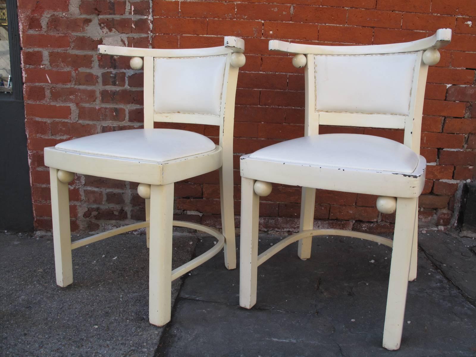 Austrian Pair of Chairs, Manner of Josef Hoffmann