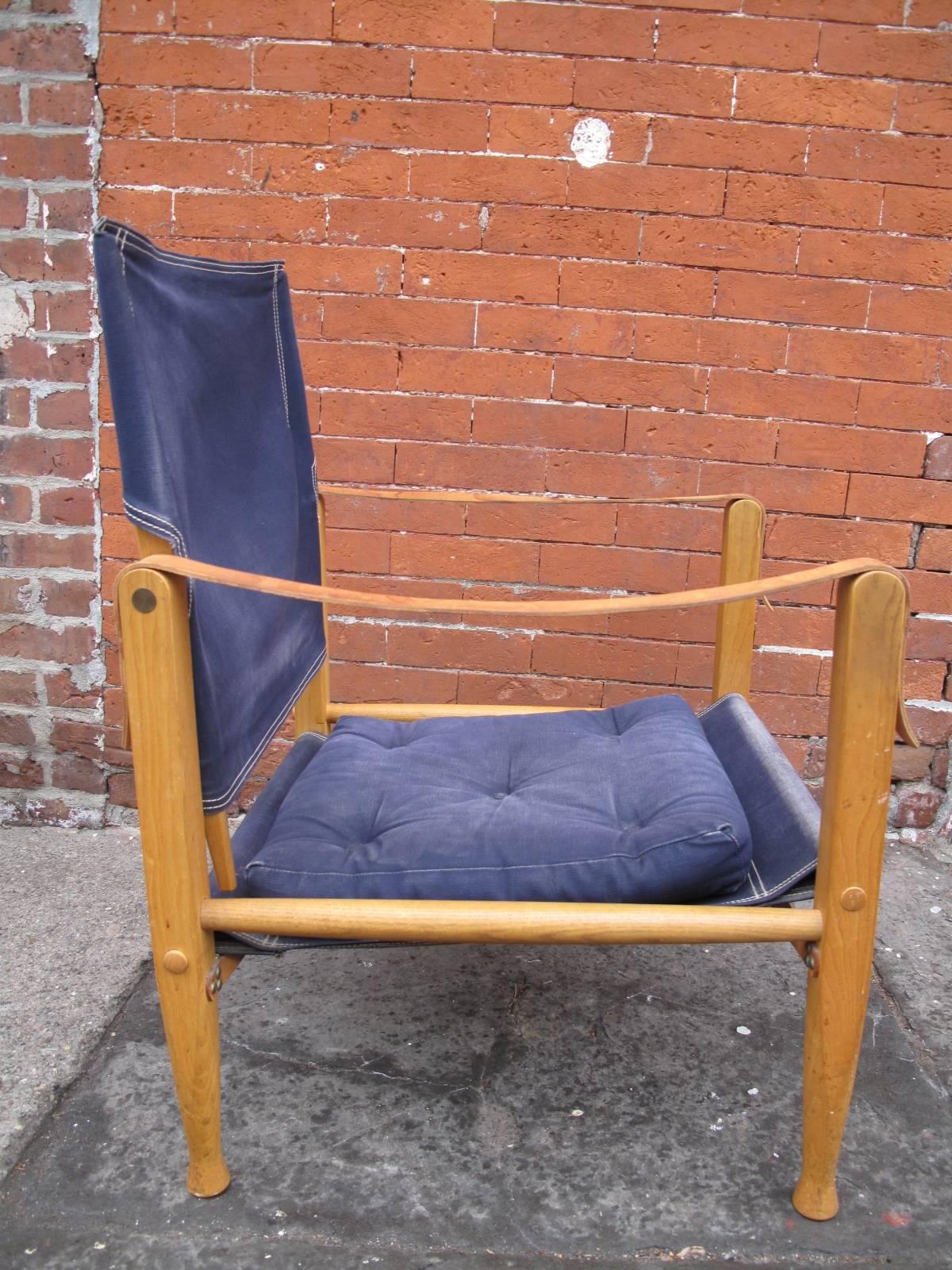 Scandinavian Modern Kaare Klint Safari Chair by Rud .Rassmussen