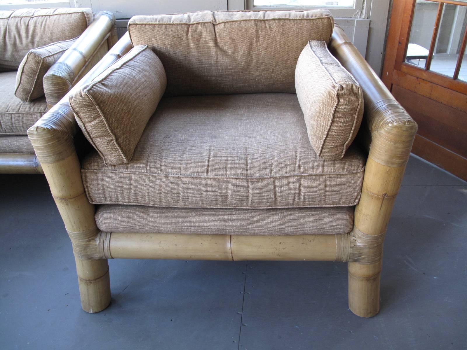 Mammoth Pair of Bamboo Armchairs For Sale 3