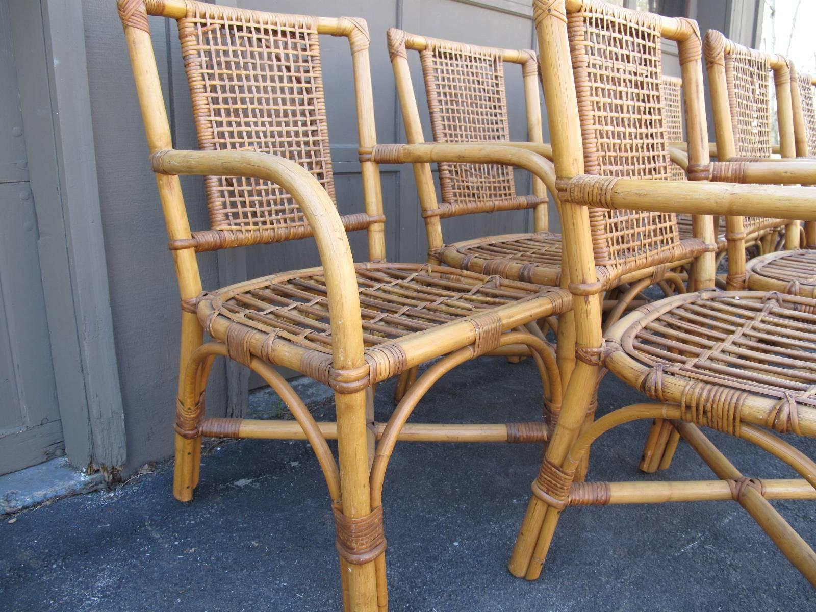 Four Rattan Armchairs 5