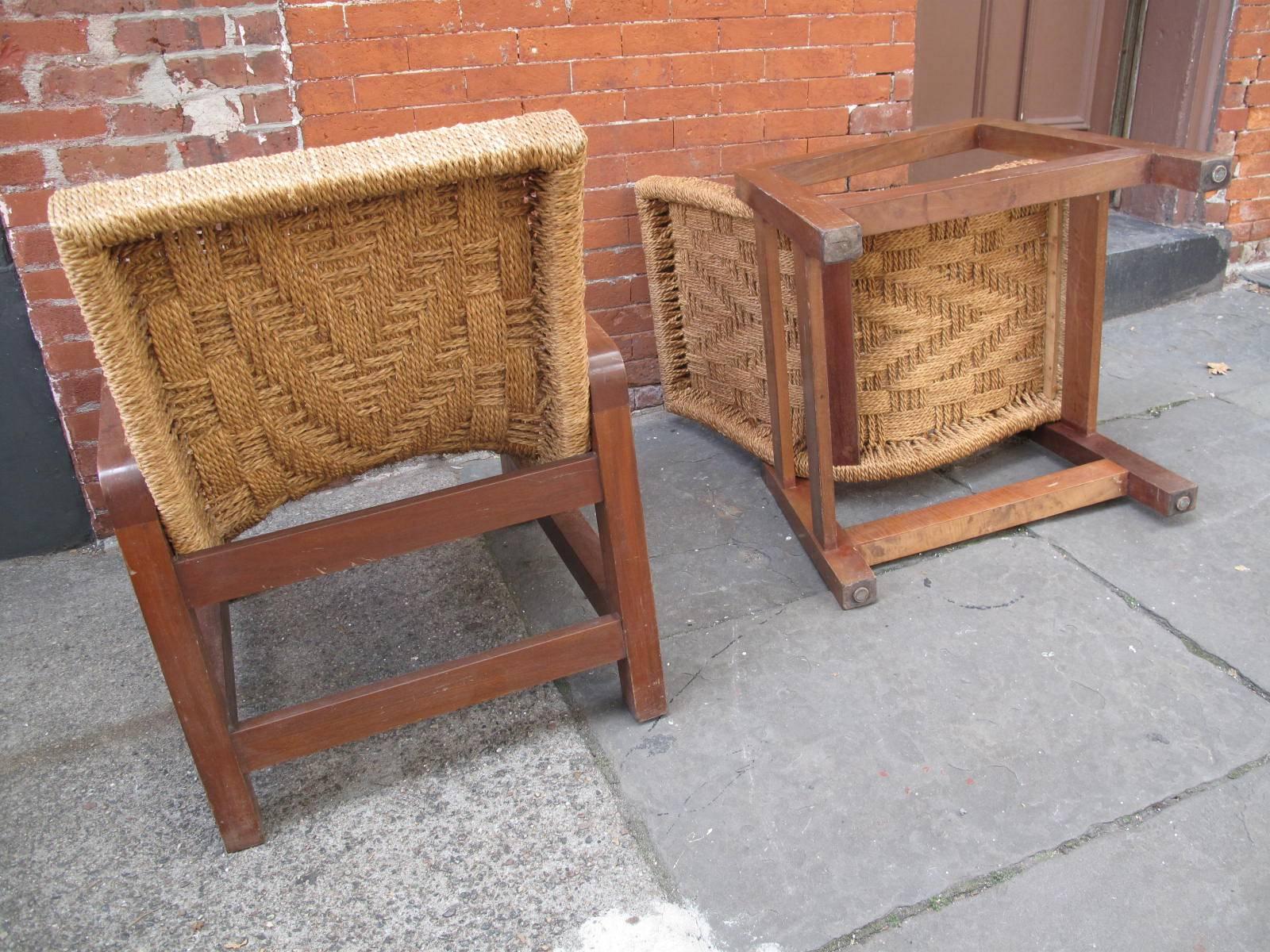 Guatemalan Pair of Natural Fiber Armchairs by Tyco