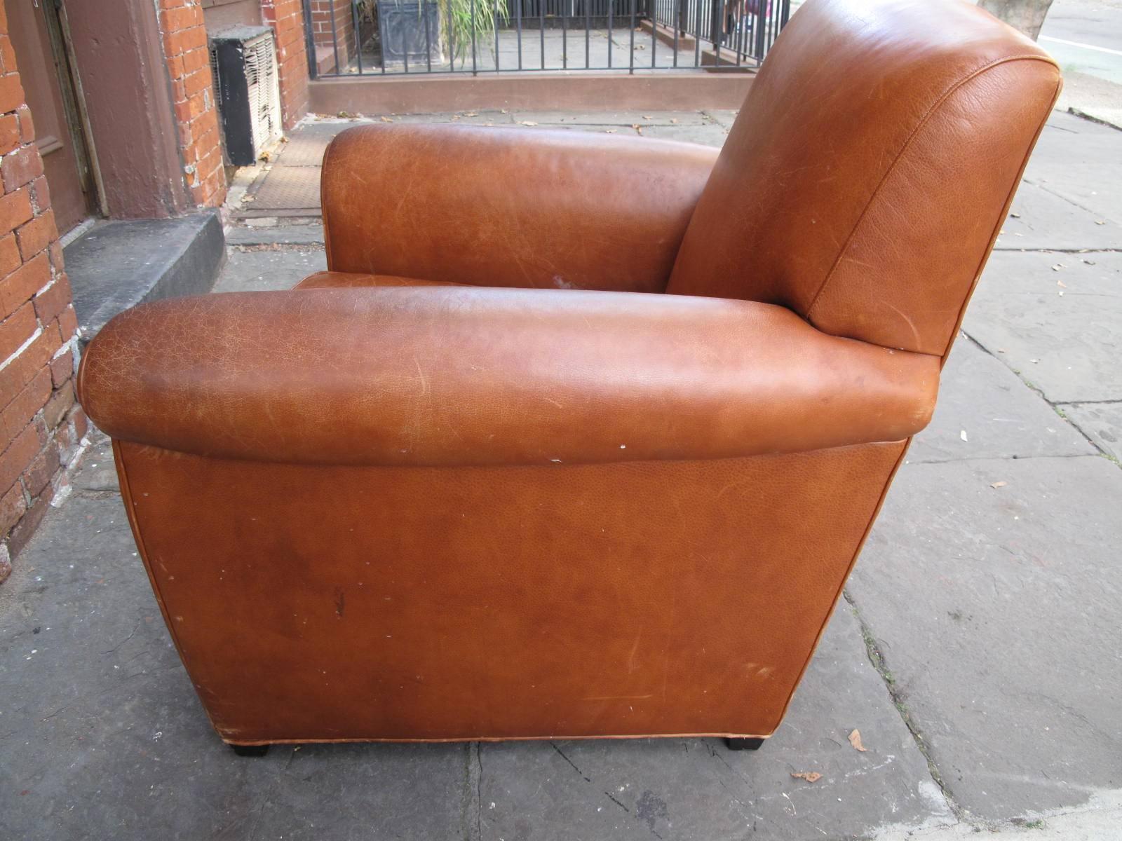 Coach for Baker Leather Club Chair In Good Condition In Brooklyn, NY