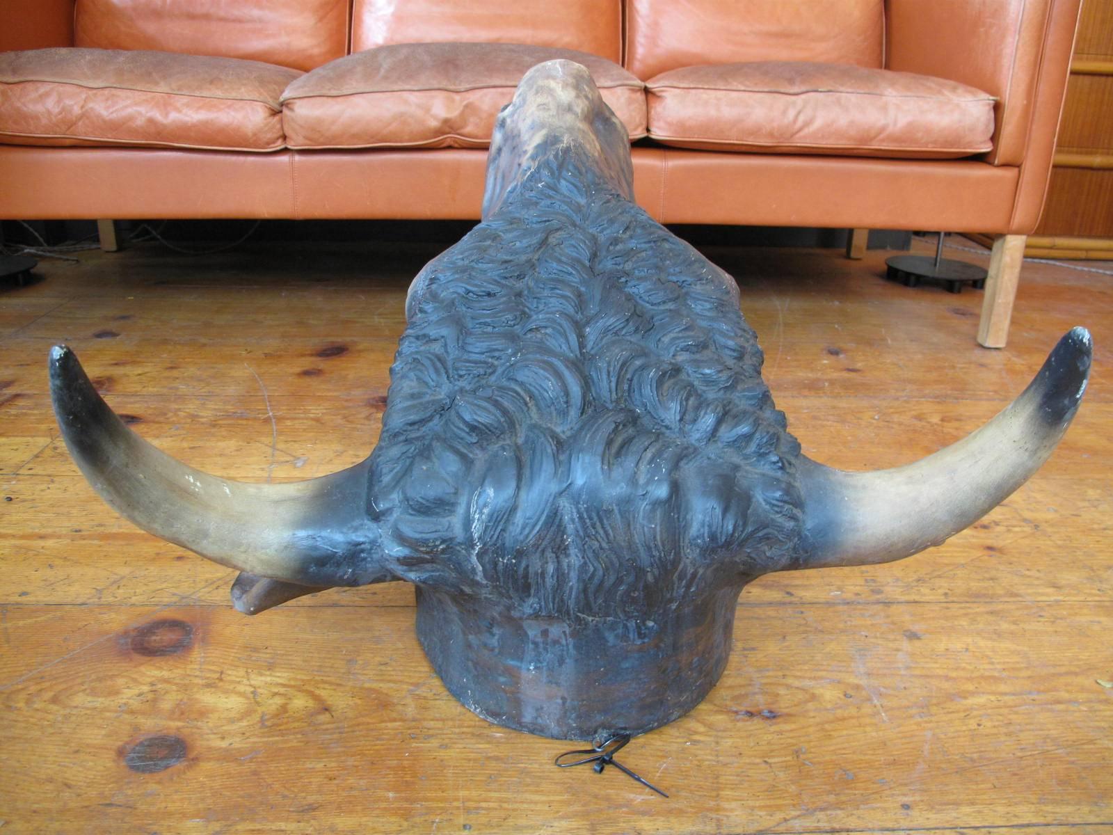 20th Century Handpainted Steer Head In Good Condition For Sale In Brooklyn, NY