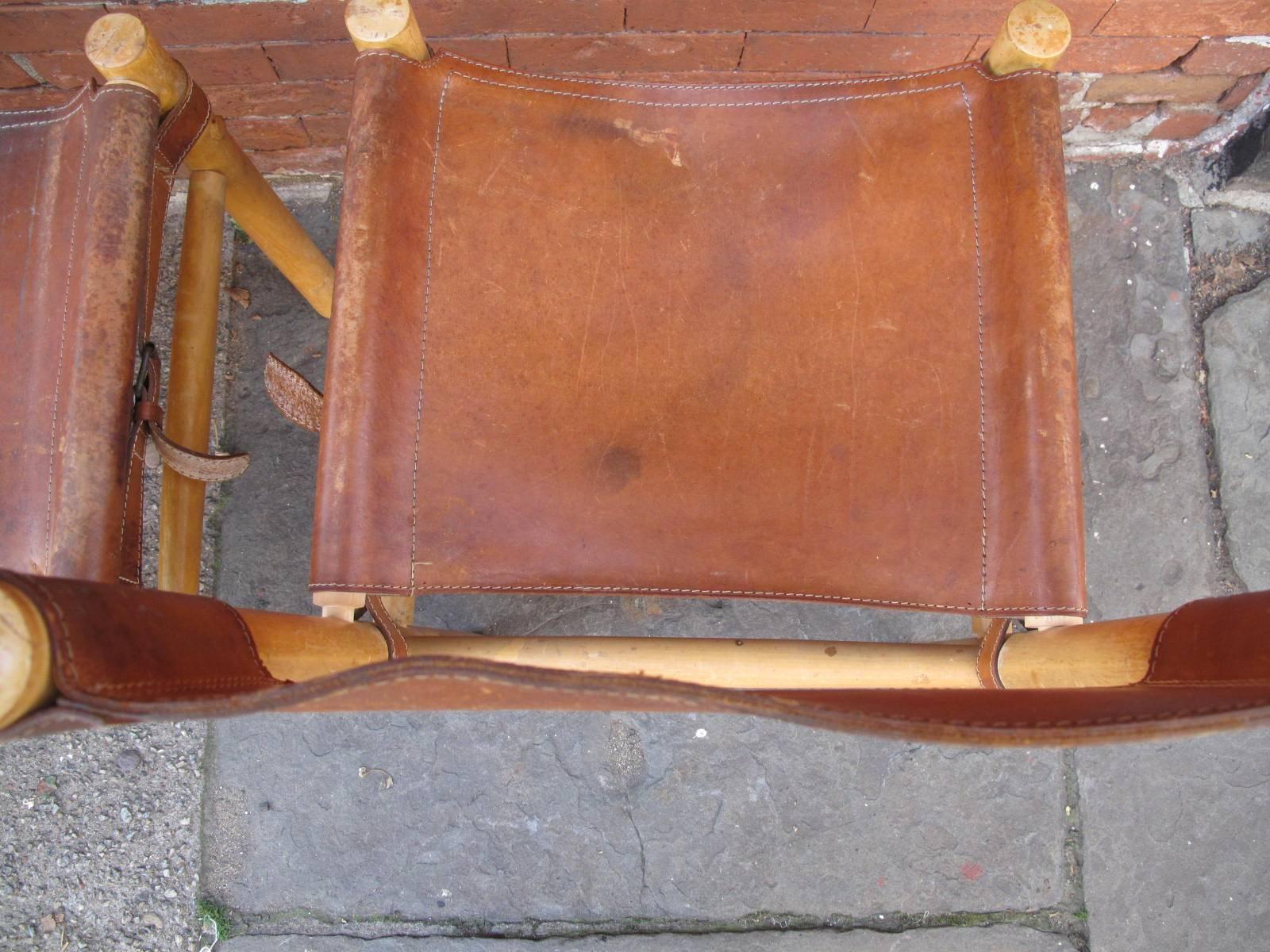Mid-20th Century Pair of Campaign Side Chairs 