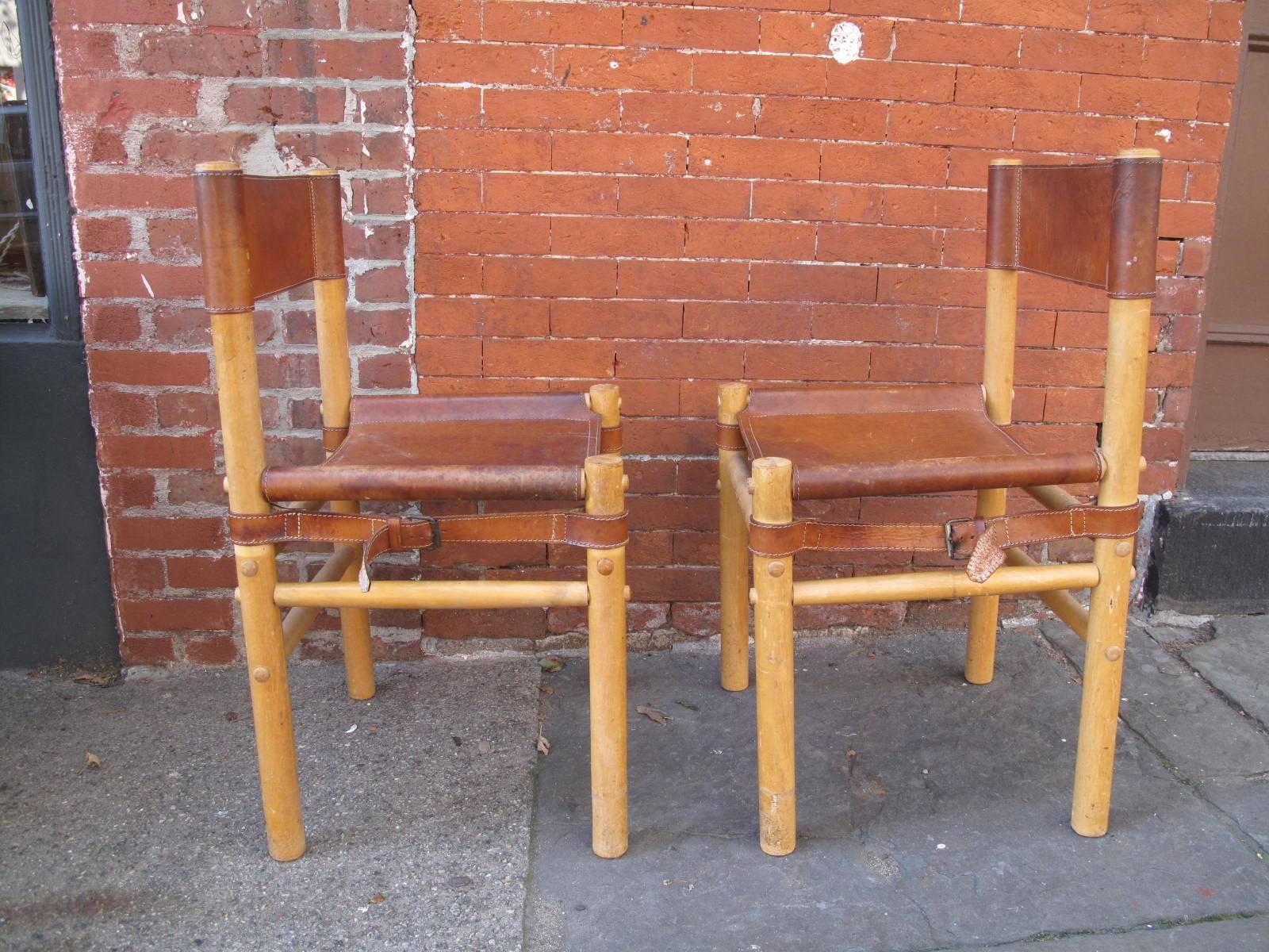 Pair of Campaign Side Chairs  1