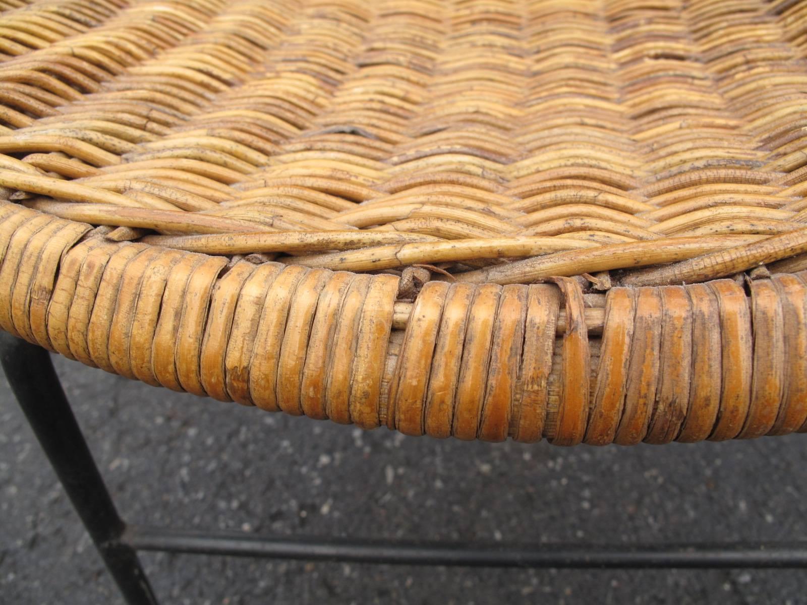 Woven Rattan Saucer Chair In Good Condition In Brooklyn, NY