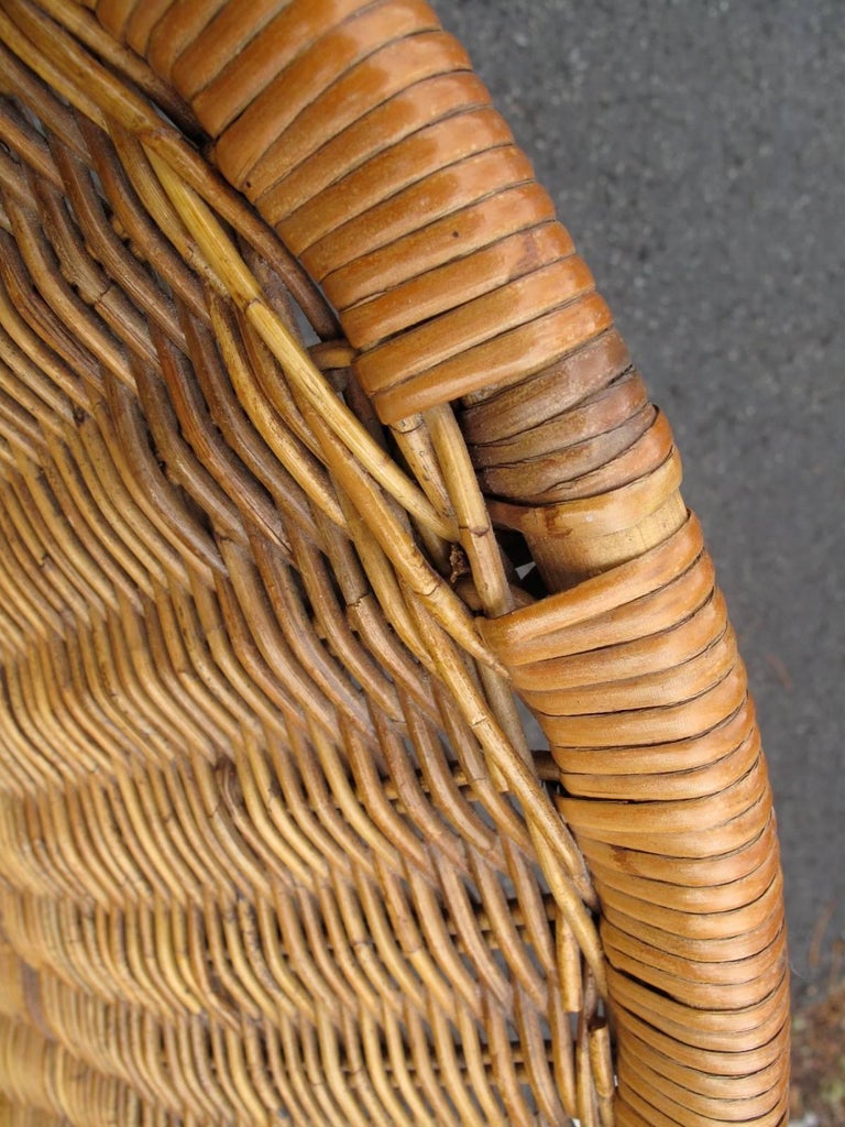Woven Rattan Saucer Chair at 1stDibs