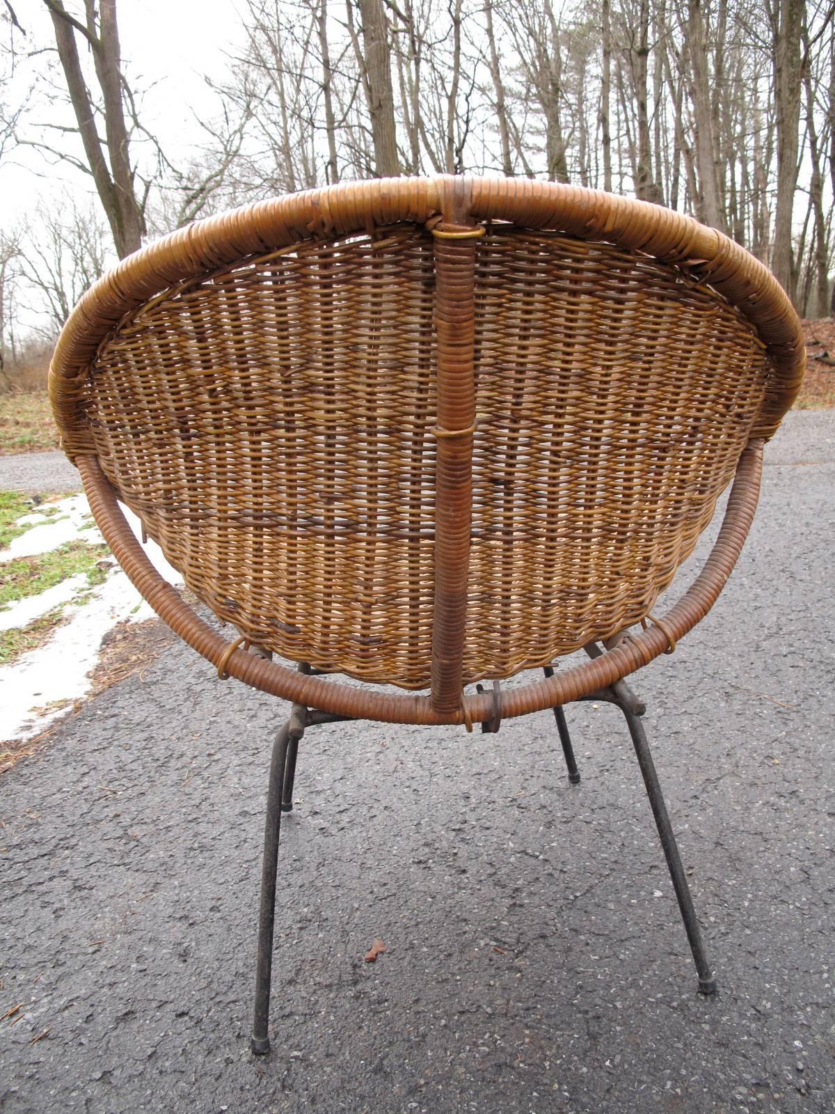 woven rattan chair