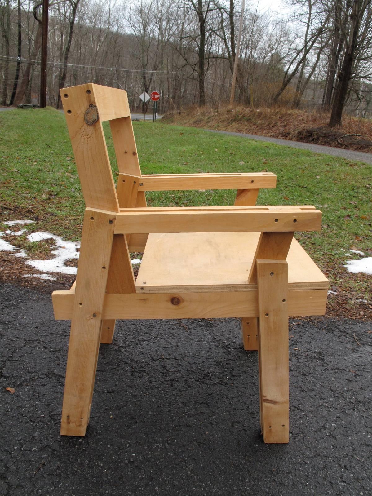 Bench Made Pine Armchair For Sale 2