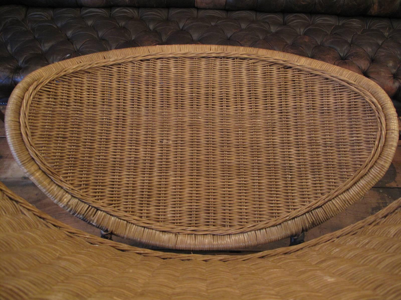 Mid-20th Century Wicker Chair in the Style of Salterini