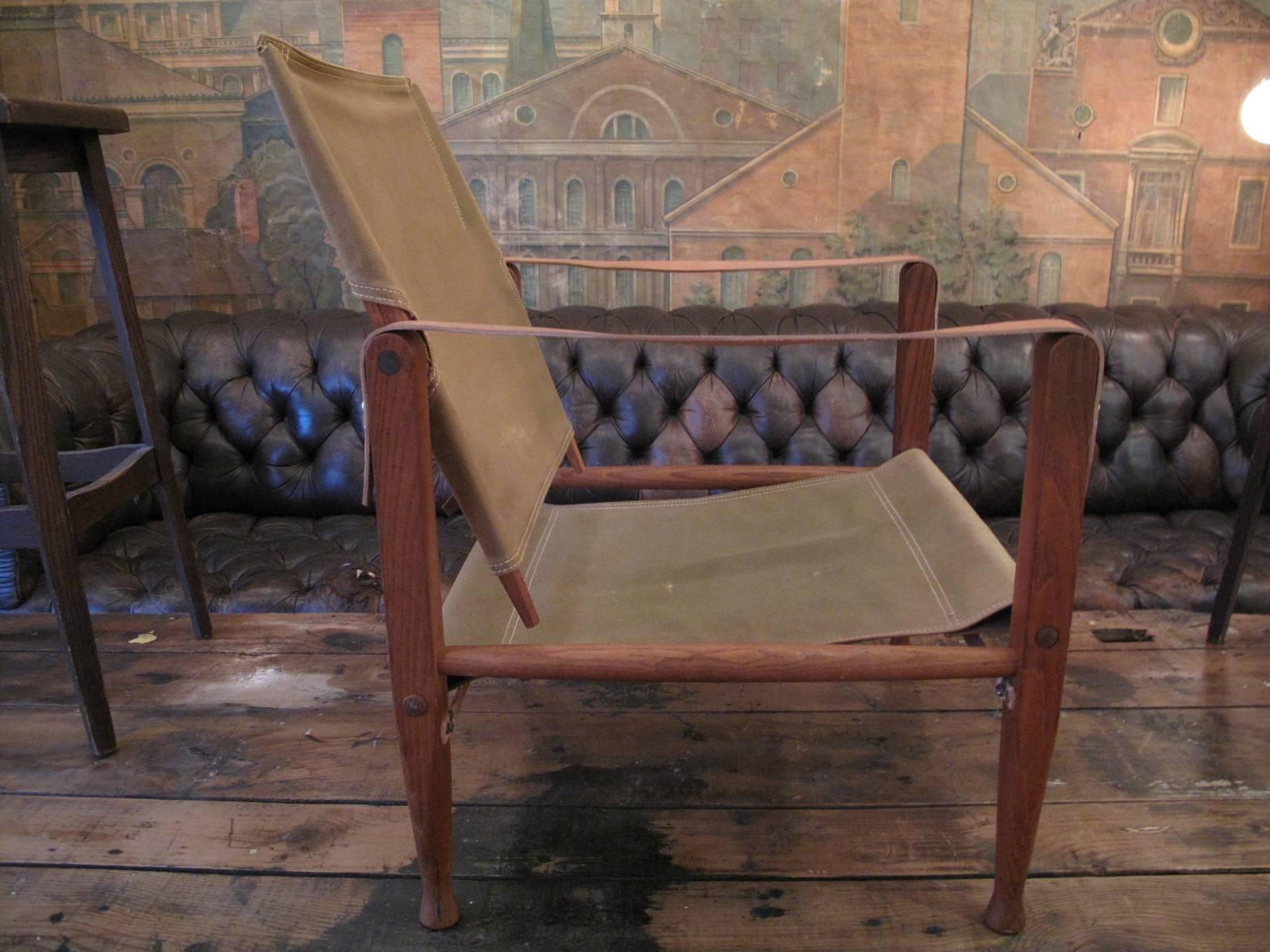 Mid-Century Modern Kaare Klint Safari Chair by Rud. Rasmussen