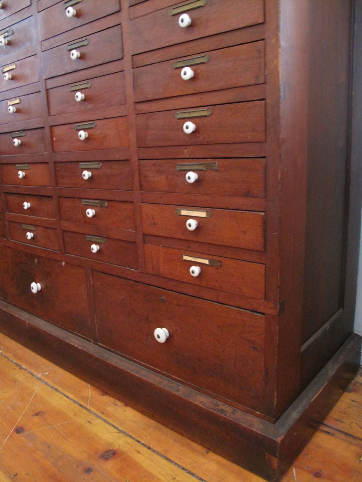 Monumental Multi-Drawer Apothecary Cabinet In Good Condition In Brooklyn, NY