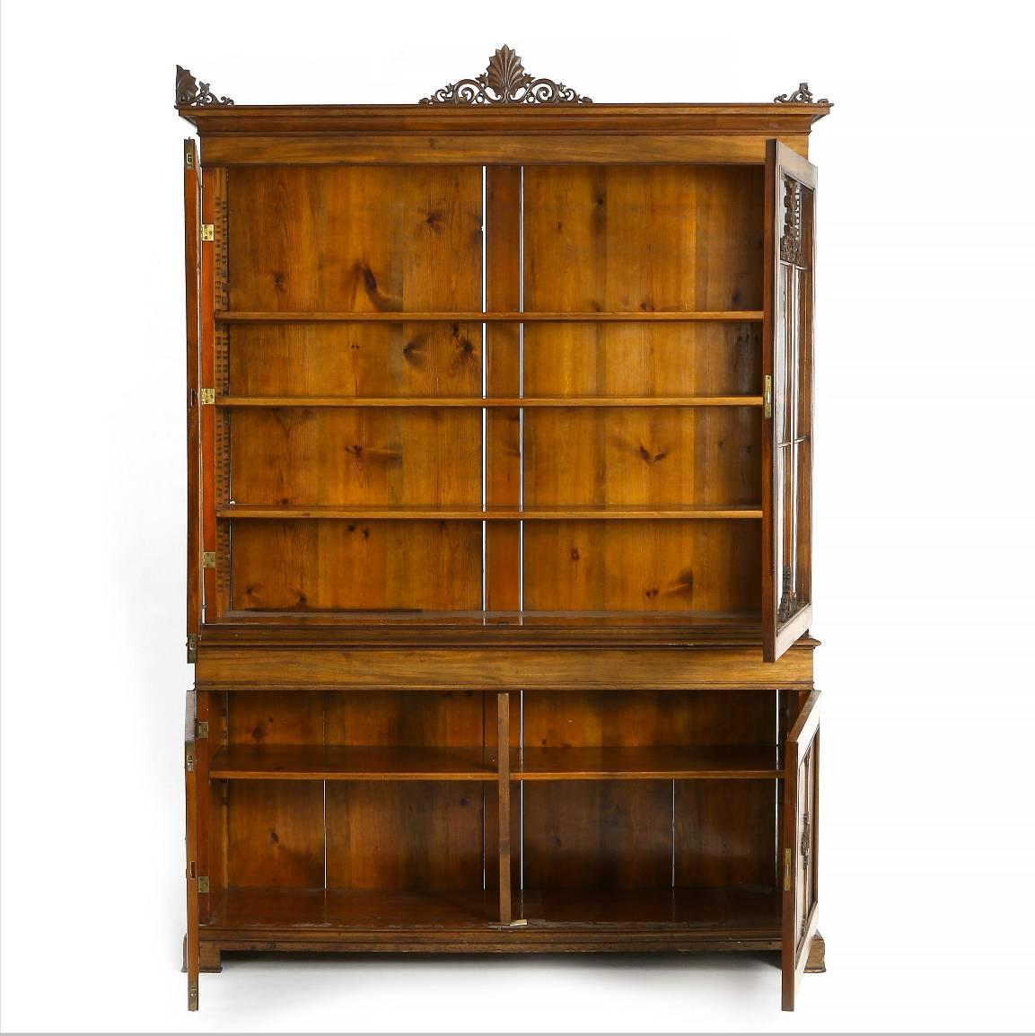 Large Gustav Hetsch GlassFront Mahogany Bookcase, Copenhagen, circa 1830 For Sale at 1stdibs