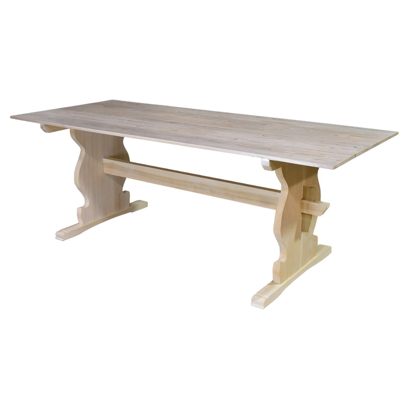 Bonnin Ashley Custom Made “Thorvald”  Dining Table with Painted Base & Maple Top For Sale