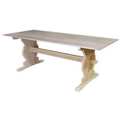 Bonnin Ashley Custom Made “Thorvald” Dining Table with Painted Base & Maple Top