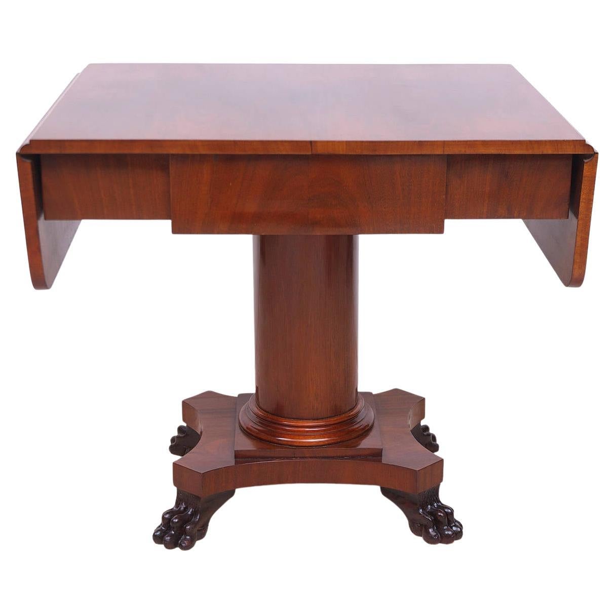 Biedermeier Writing Desk or Sofa Table in Mahogany, Sweden, circa 1840 For Sale