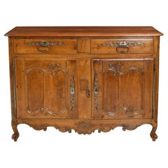Vintage 18th Century French Louis XV Buffet Cabinet in Cherrywood