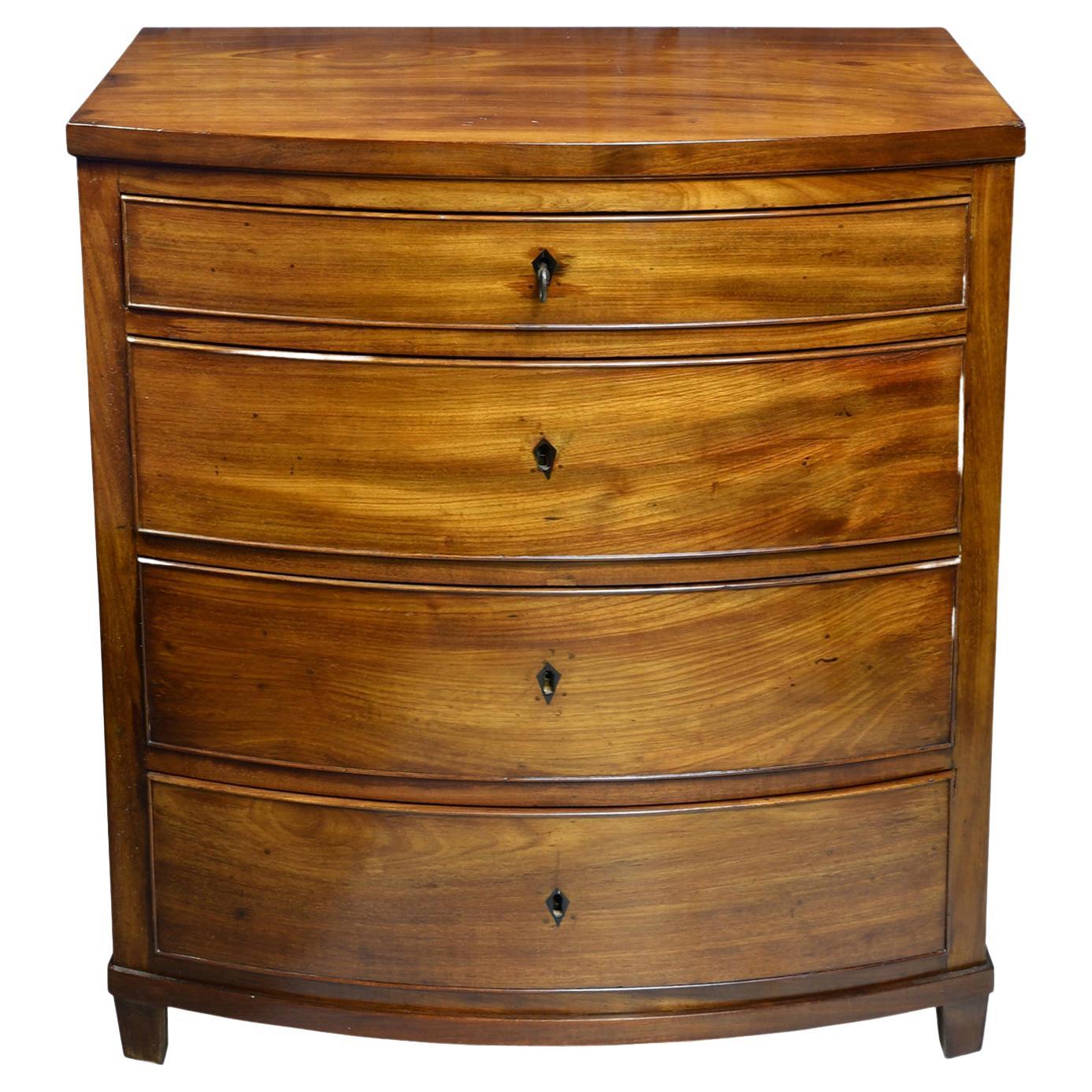 Small Antique Empire Chest of Drawers/Nightstand in West Indies Mahogany, c 1810