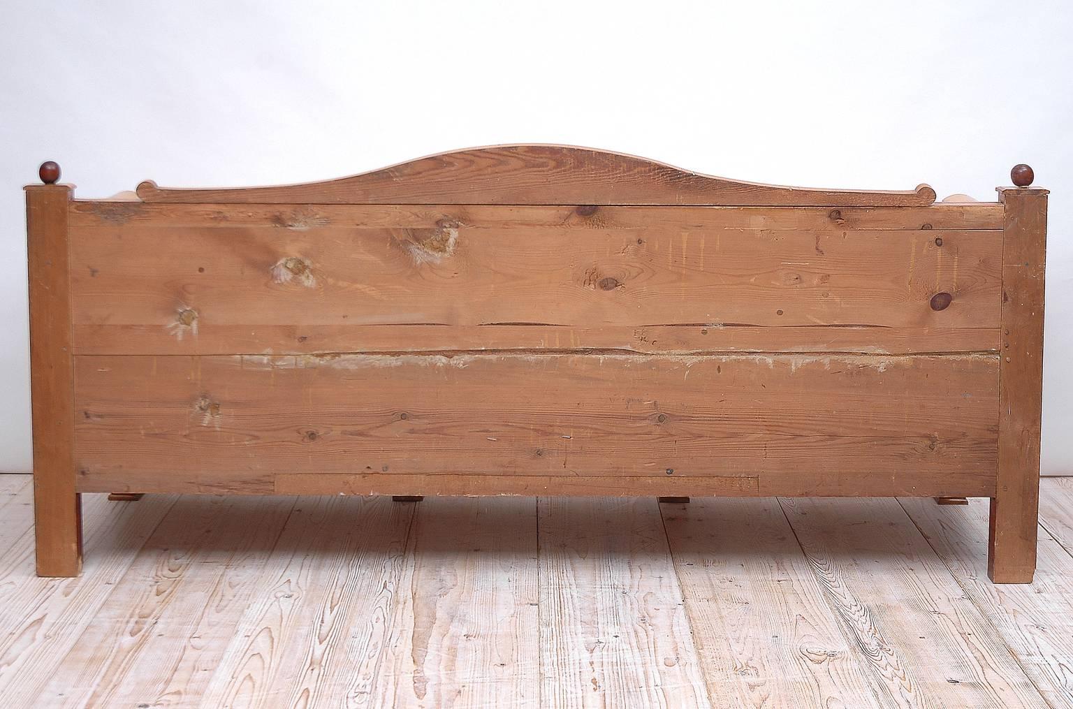 Scandinavian Biedermeier Sofa or Upholstered Bench in Birch, circa 1830 4