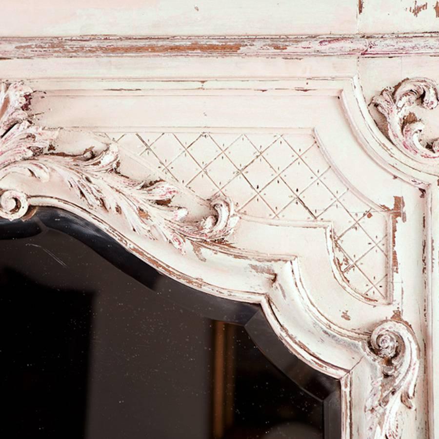 French Trumeau Mirror in Carved and Painted Wood, circa 1880 1