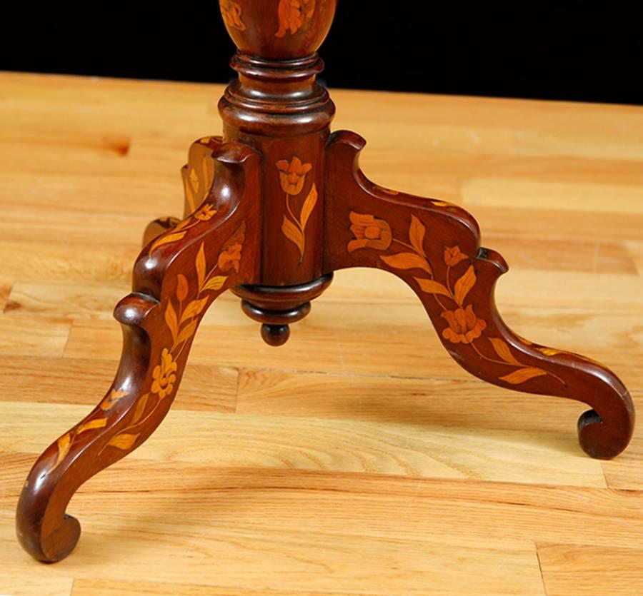 Louis Philippe Dutch Shaving Stand in Mahogany w/ Marquetry in Tulipwood and Kingwood