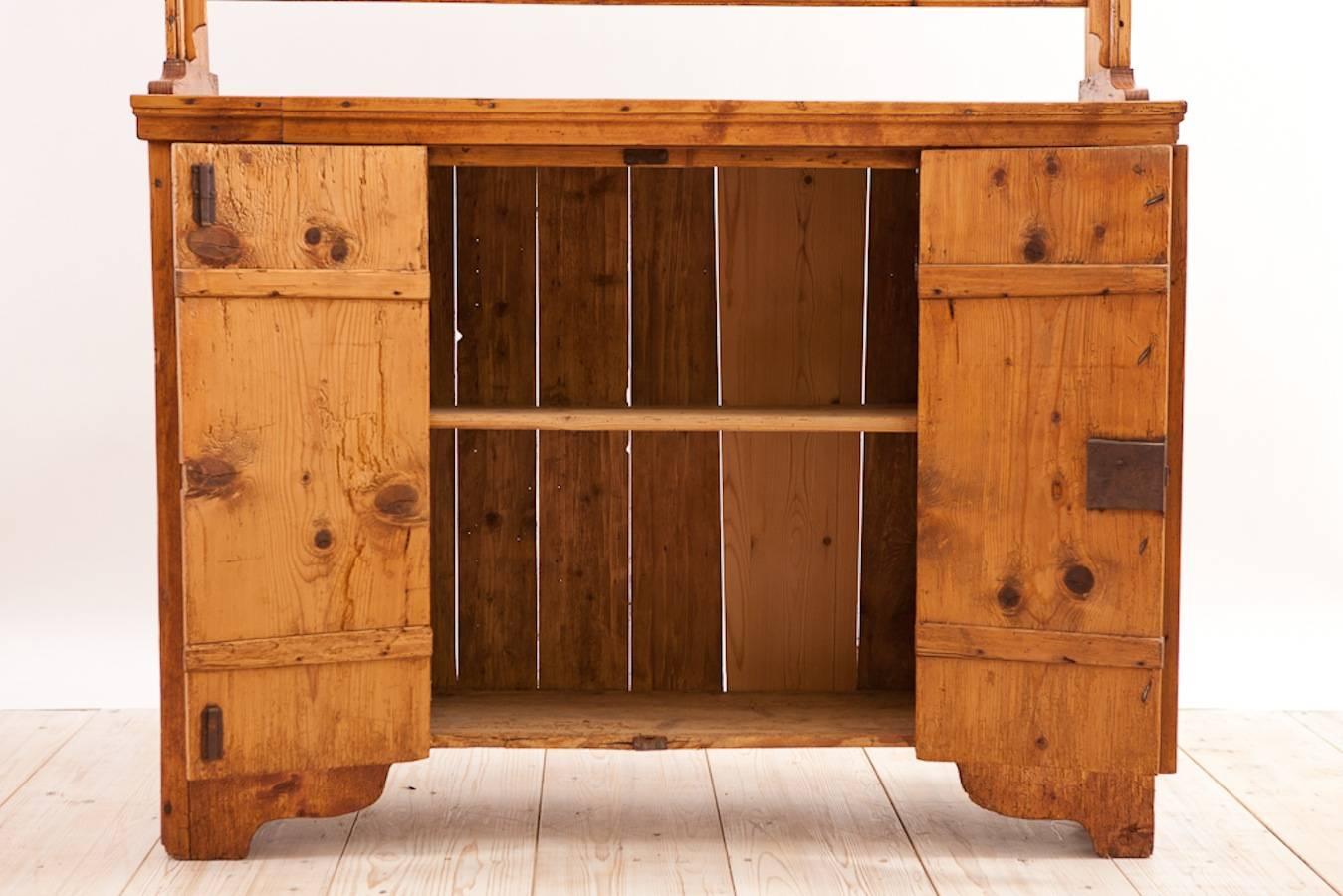 18th Century and Earlier 18th Century Swedish Baroque Cupboard in Kiefer Pine